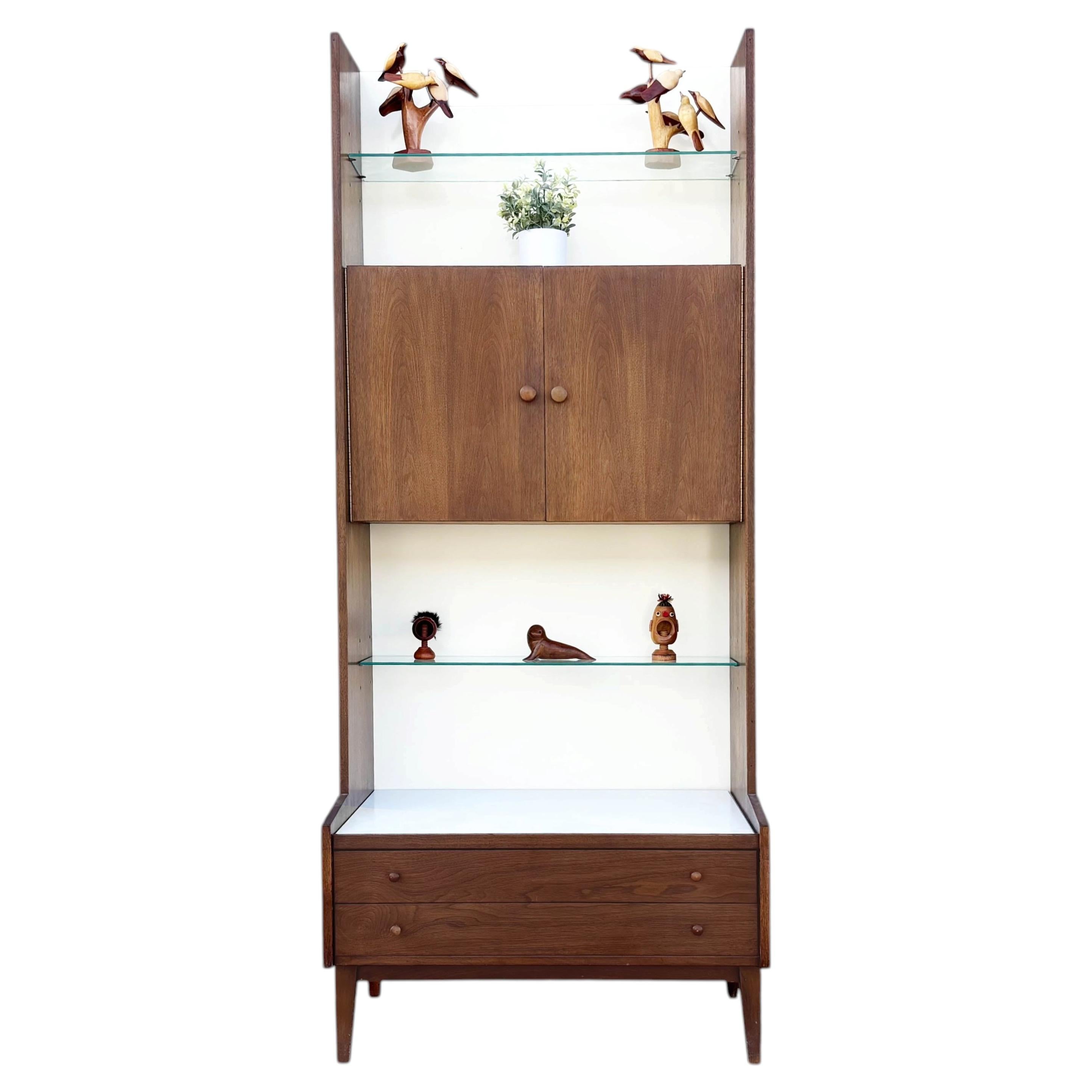 Mid Century Walnut Cabinet by Kipp Stewart for Glenn of California, 1960s For Sale
