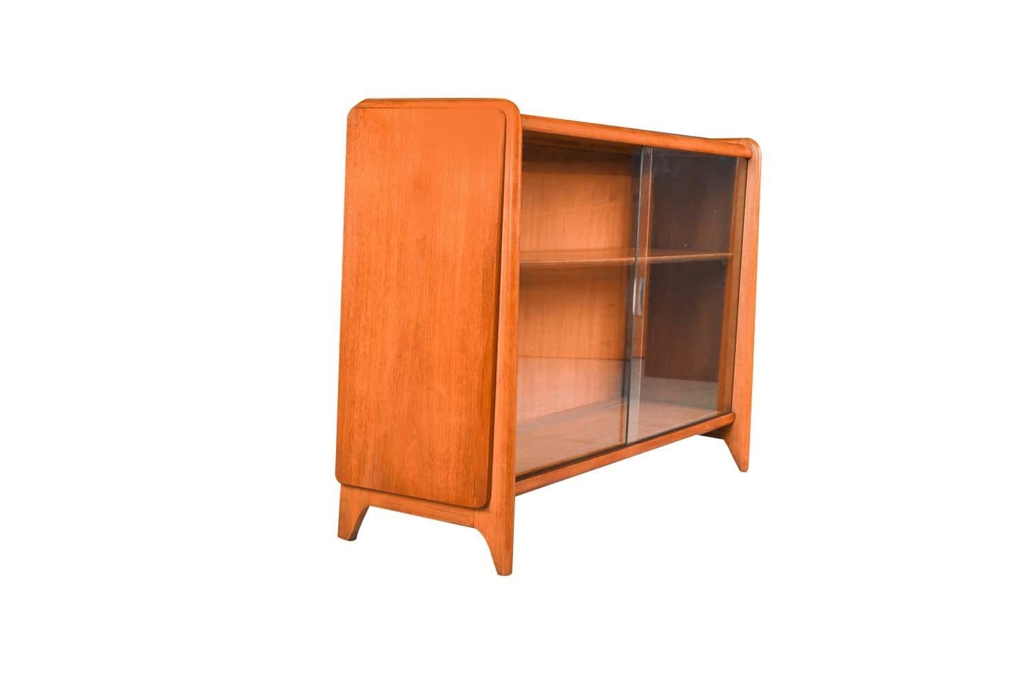 Glass Mid-Century Walnut Cabinet John Van Koert Drexel Projection