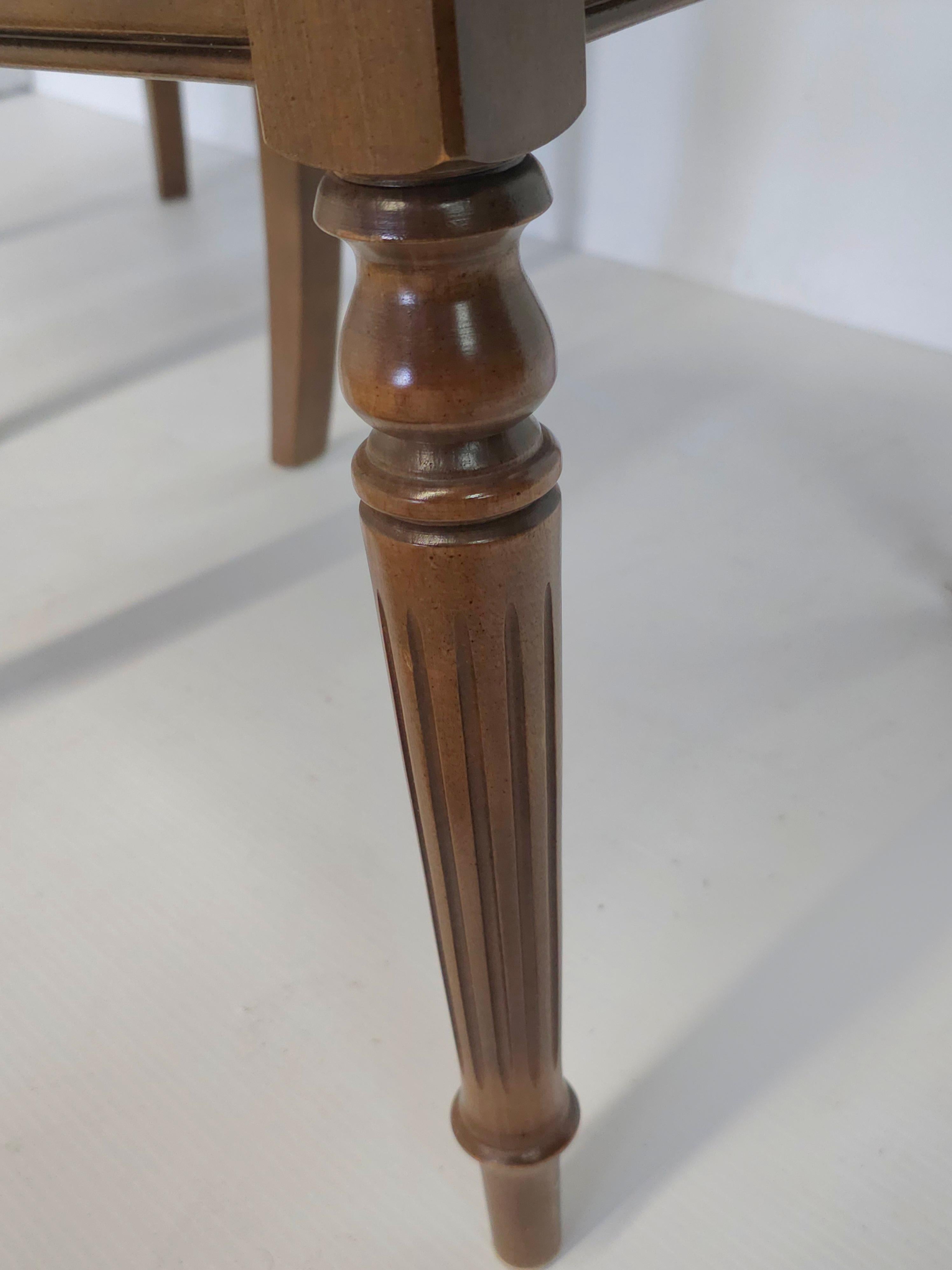 20th Century Mid-Century Walnut Cane Back and Upholstered Side Chair For Sale