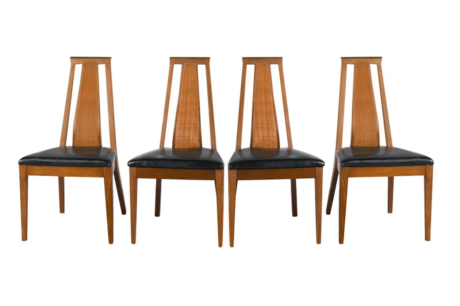 walnut cane dining chairs