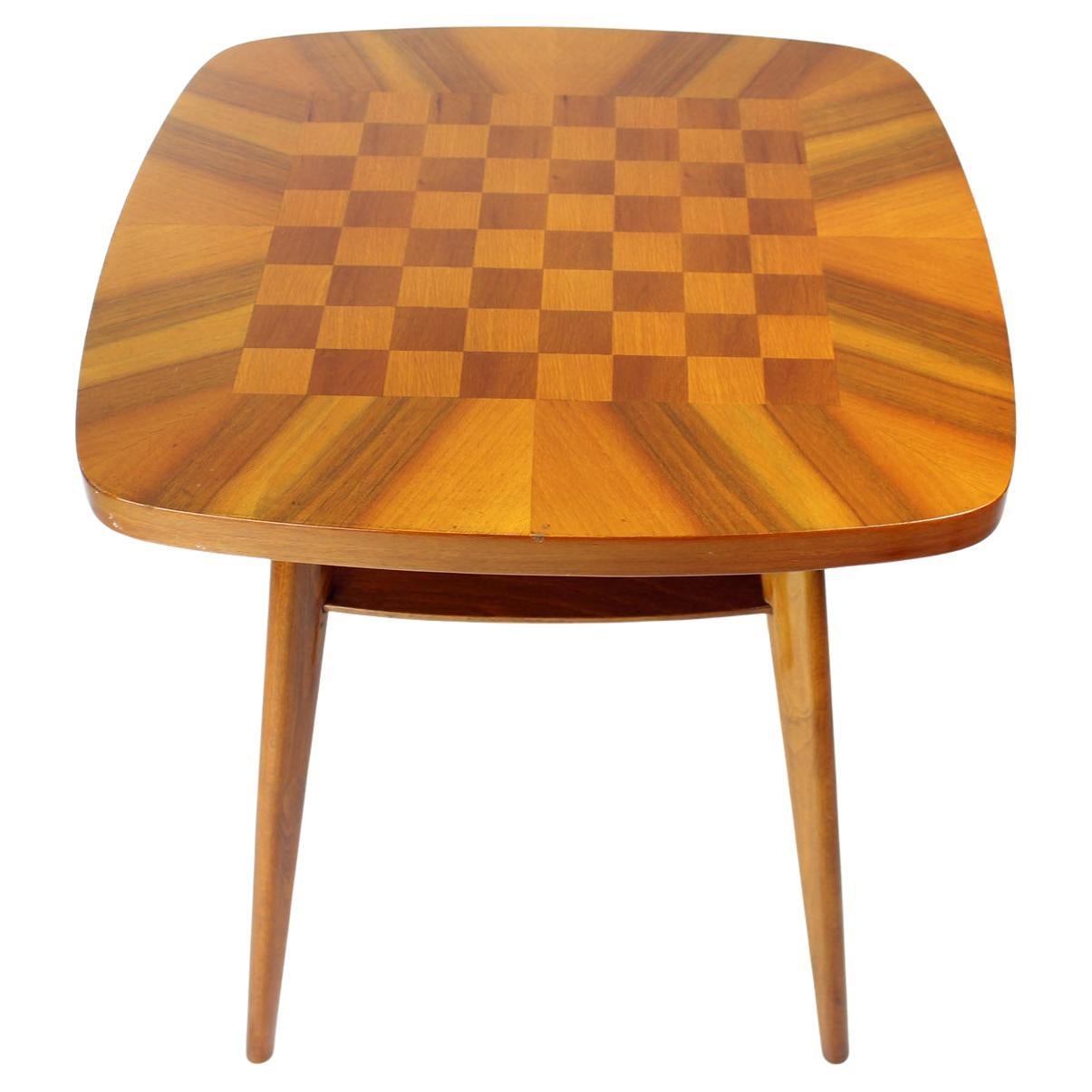 Mid Century Walnut Chess Coffee Table, Czechoslovakia, 1960s im Angebot