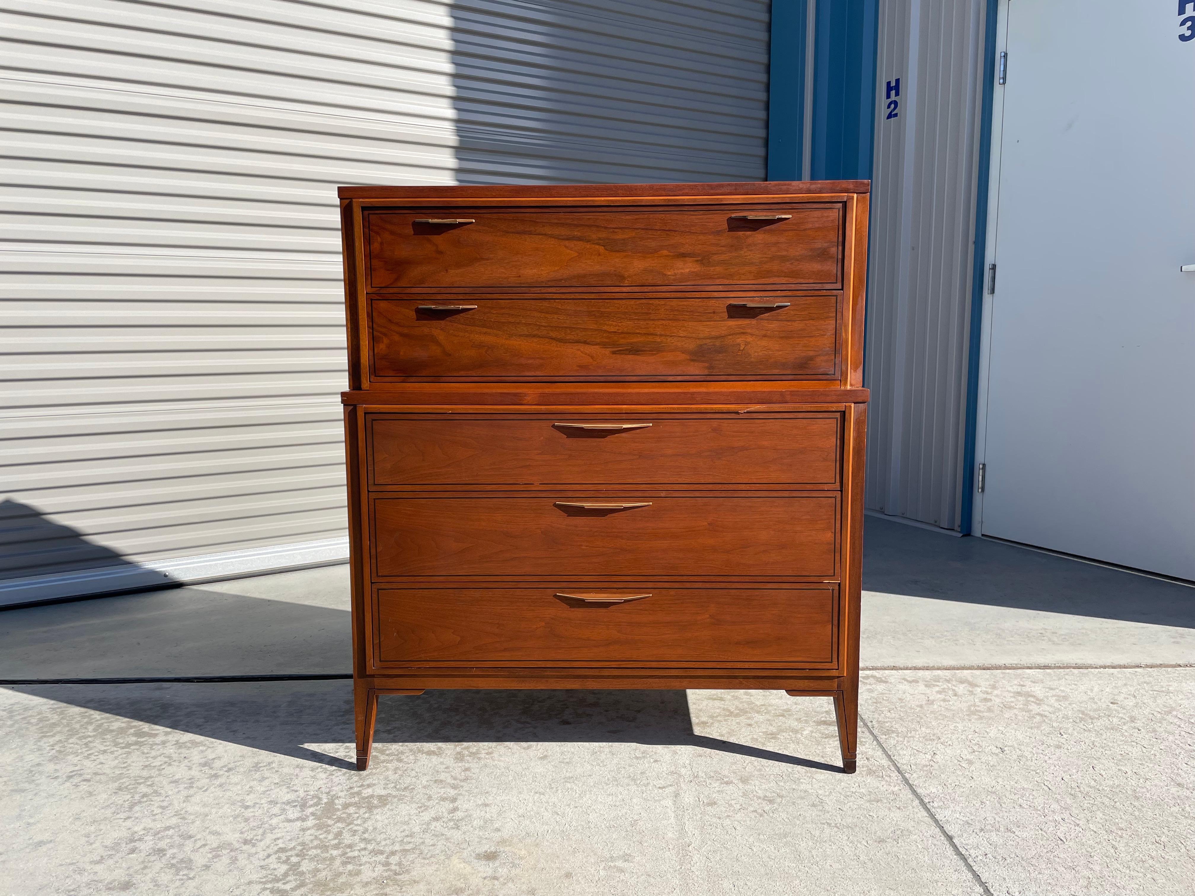 American Midcentury Walnut Chest by Kent Coffey Tempo