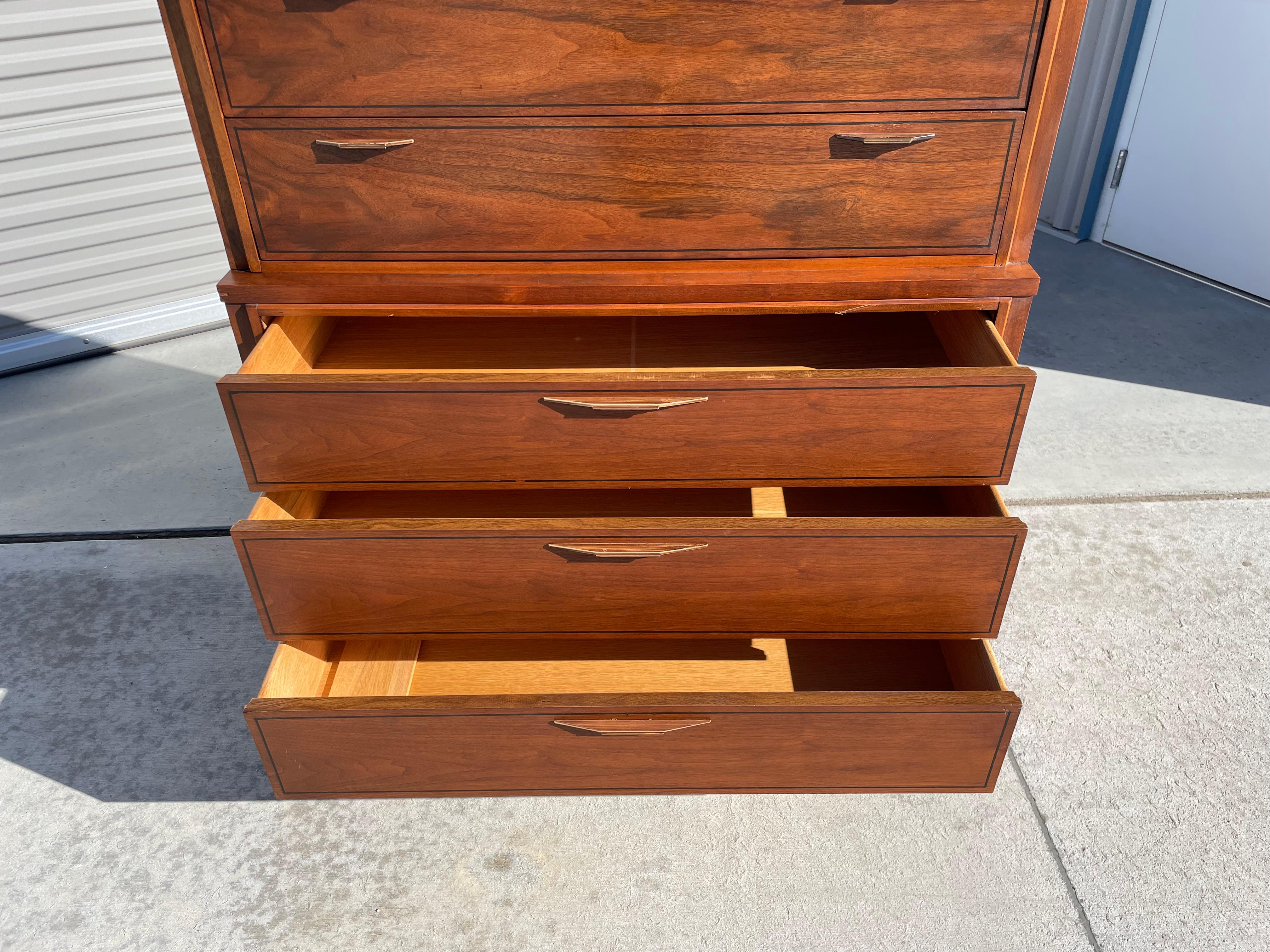 Midcentury Walnut Chest by Kent Coffey Tempo In Good Condition In North Hollywood, CA