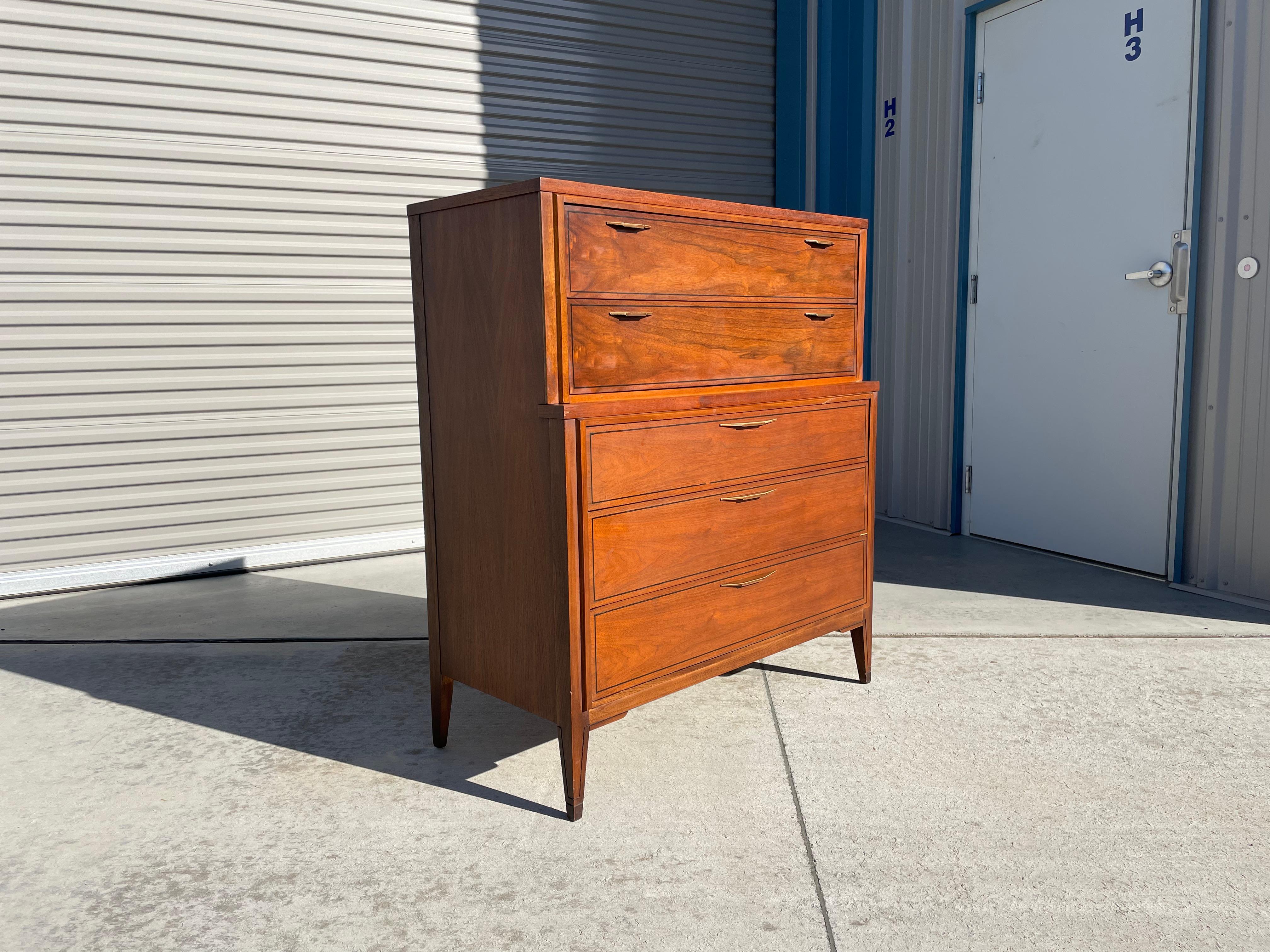 Midcentury Walnut Chest by Kent Coffey Tempo 1