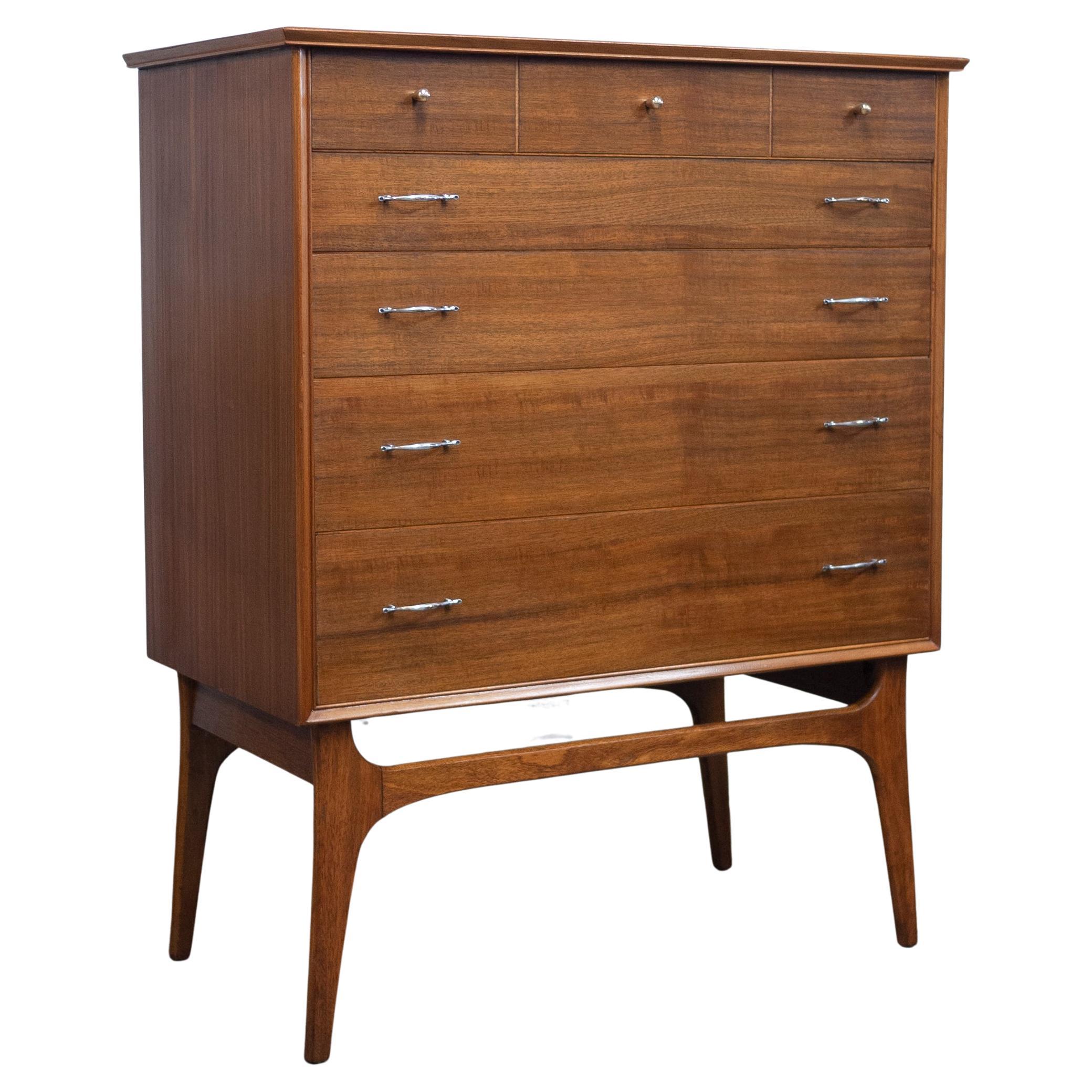Midcentury Walnut Chest of Drawers by Alfred COX, 1960s
