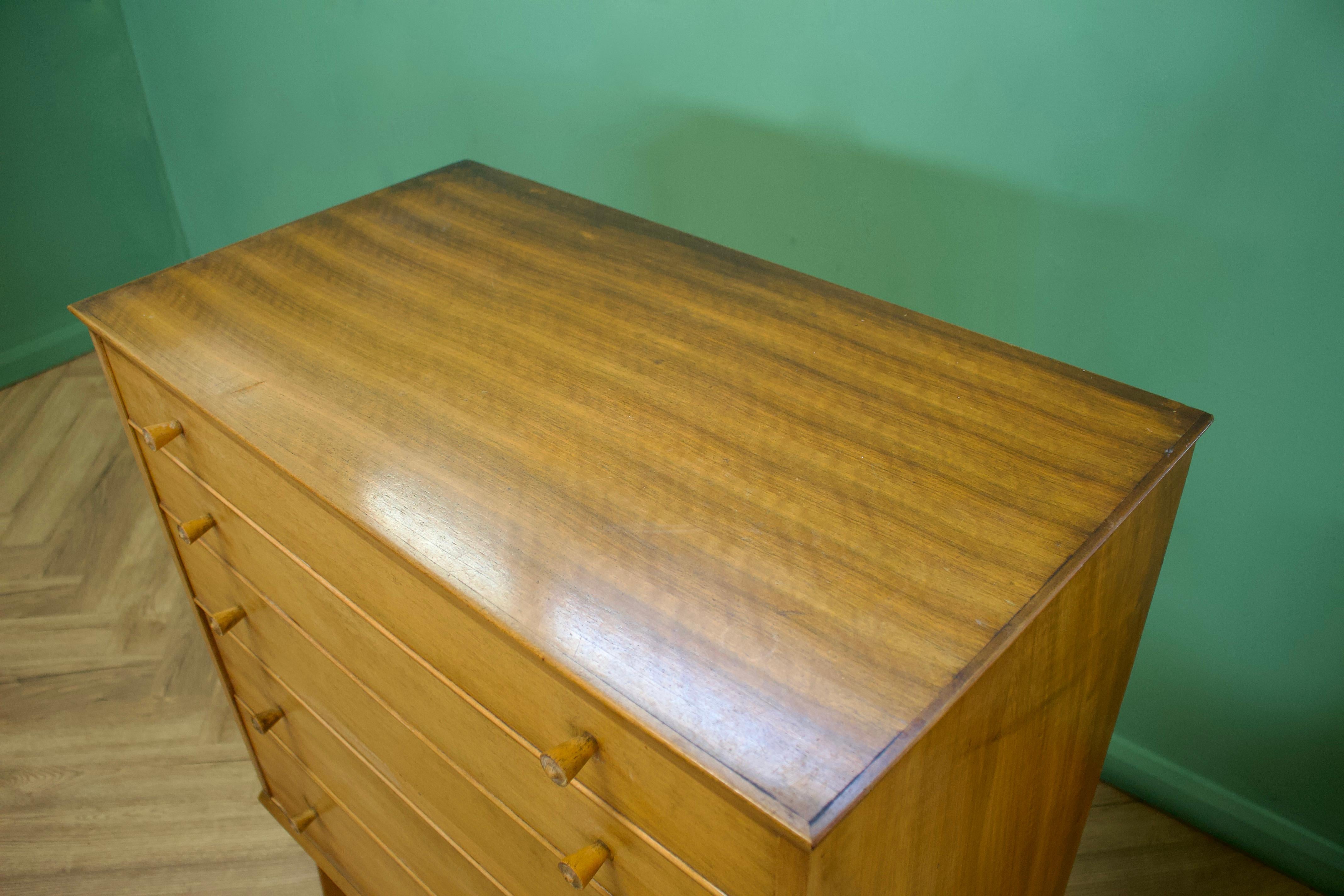20th Century Mid-Century Walnut Chest of Drawers by Alfred COX for Heals, 1960s