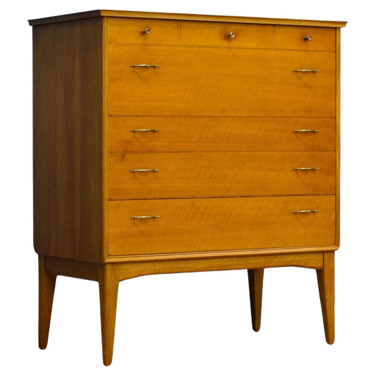 Mid-Century Walnut Chest of Drawers by Alfred COX for Heals, 1960s For Sale