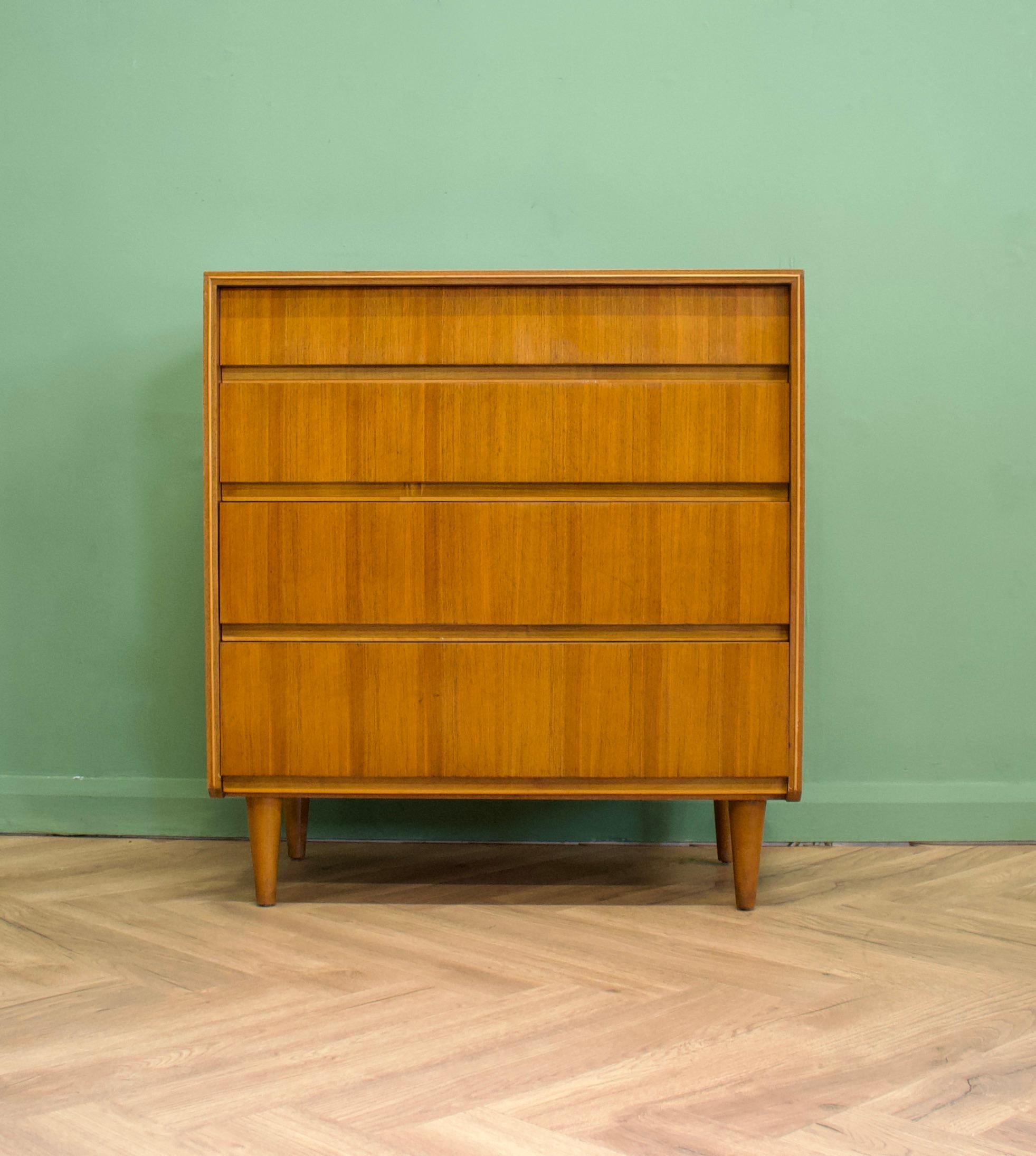 Mid-Century Modern Mid-Century Walnut Chest of Drawers from Bath Cabinet Makers London, 1960s