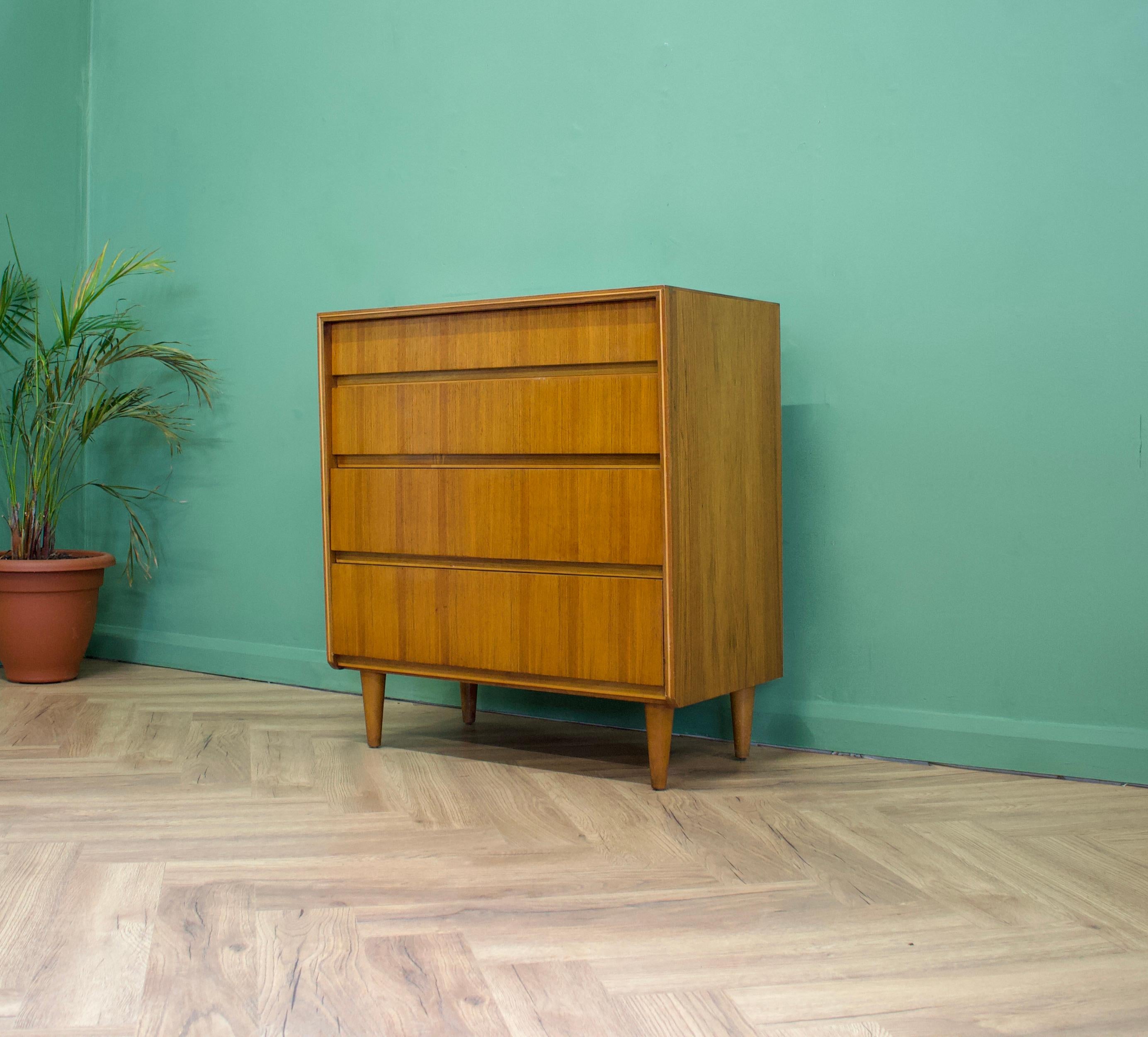 British Mid-Century Walnut Chest of Drawers from Bath Cabinet Makers London, 1960s
