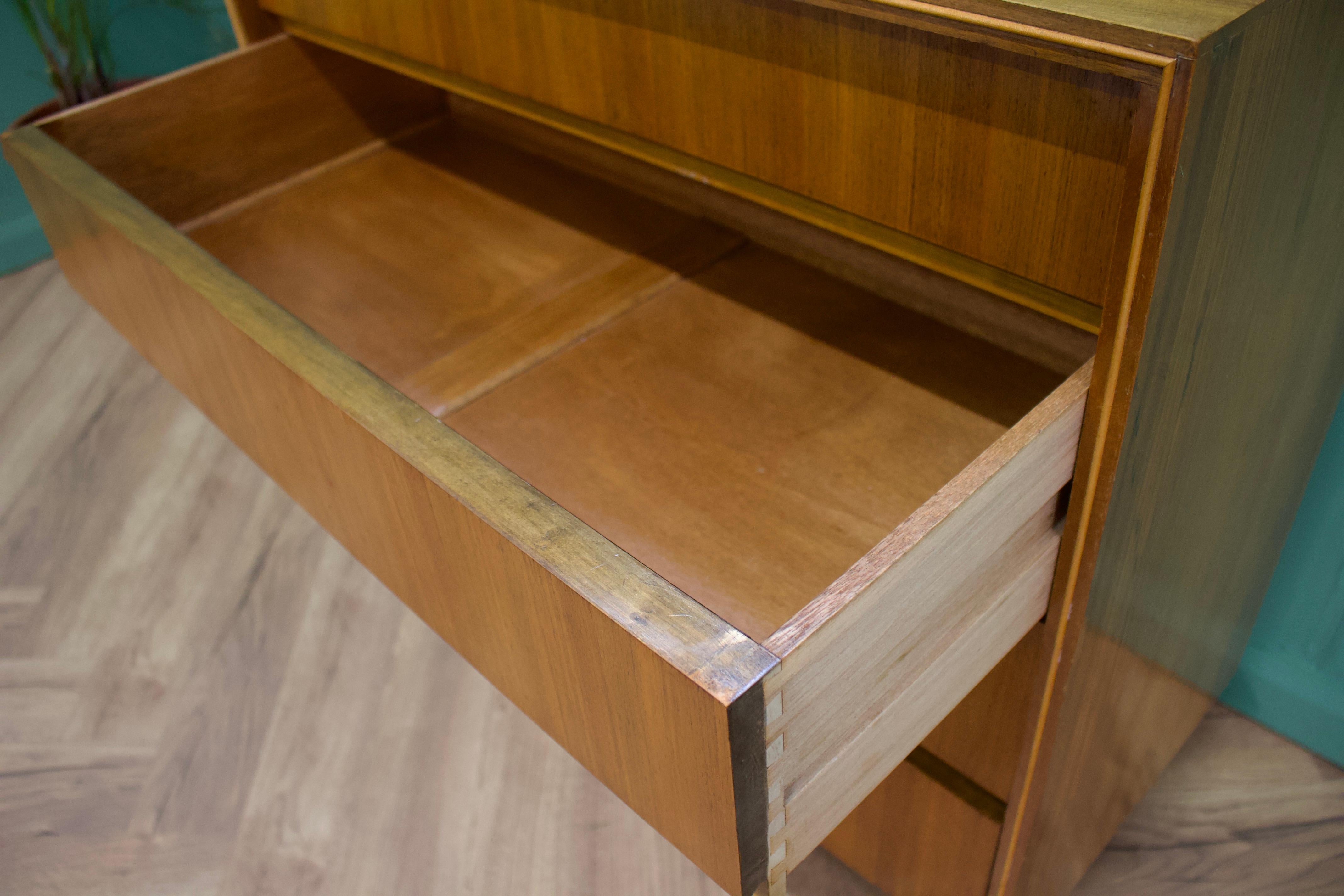 20th Century Mid-Century Walnut Chest of Drawers from Bath Cabinet Makers London, 1960s