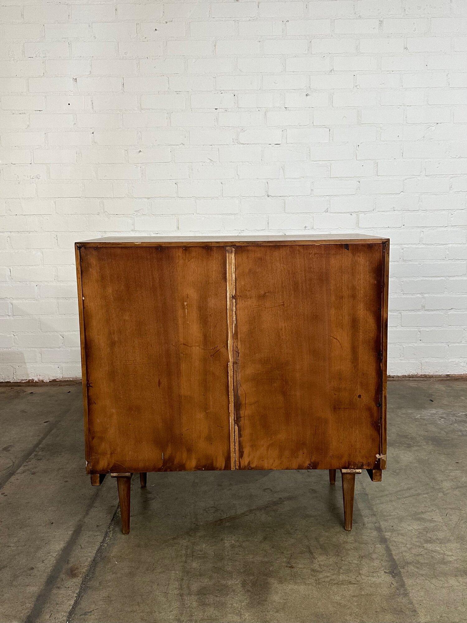 Mid Century Walnut Chest of Drawers with Polished Metal Pulls For Sale 2