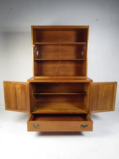 Midcentury Walnut China Cabinet by Hickory Manufacturing