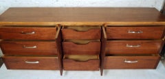 Mid-Century Walnut & Chrome Dresser by Lane