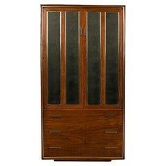 Mid-Century Walnuss Chrom Lane's HighBoy Kleiderschrank Kommode