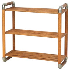 Mid-Century Walnut & Chrome Shelves