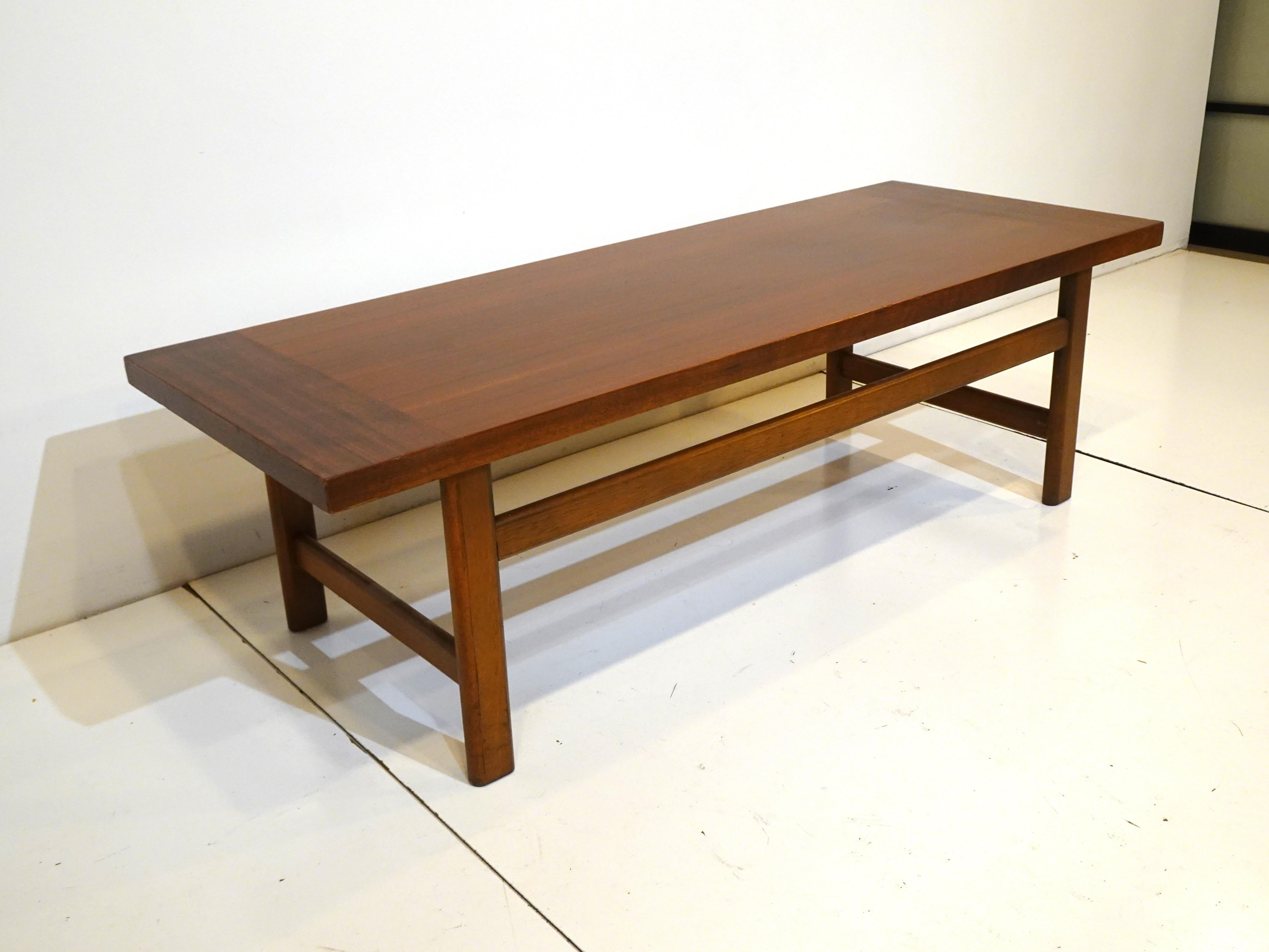 Mid Century Walnut Coffee Table in the Style of Harvey Probber 4