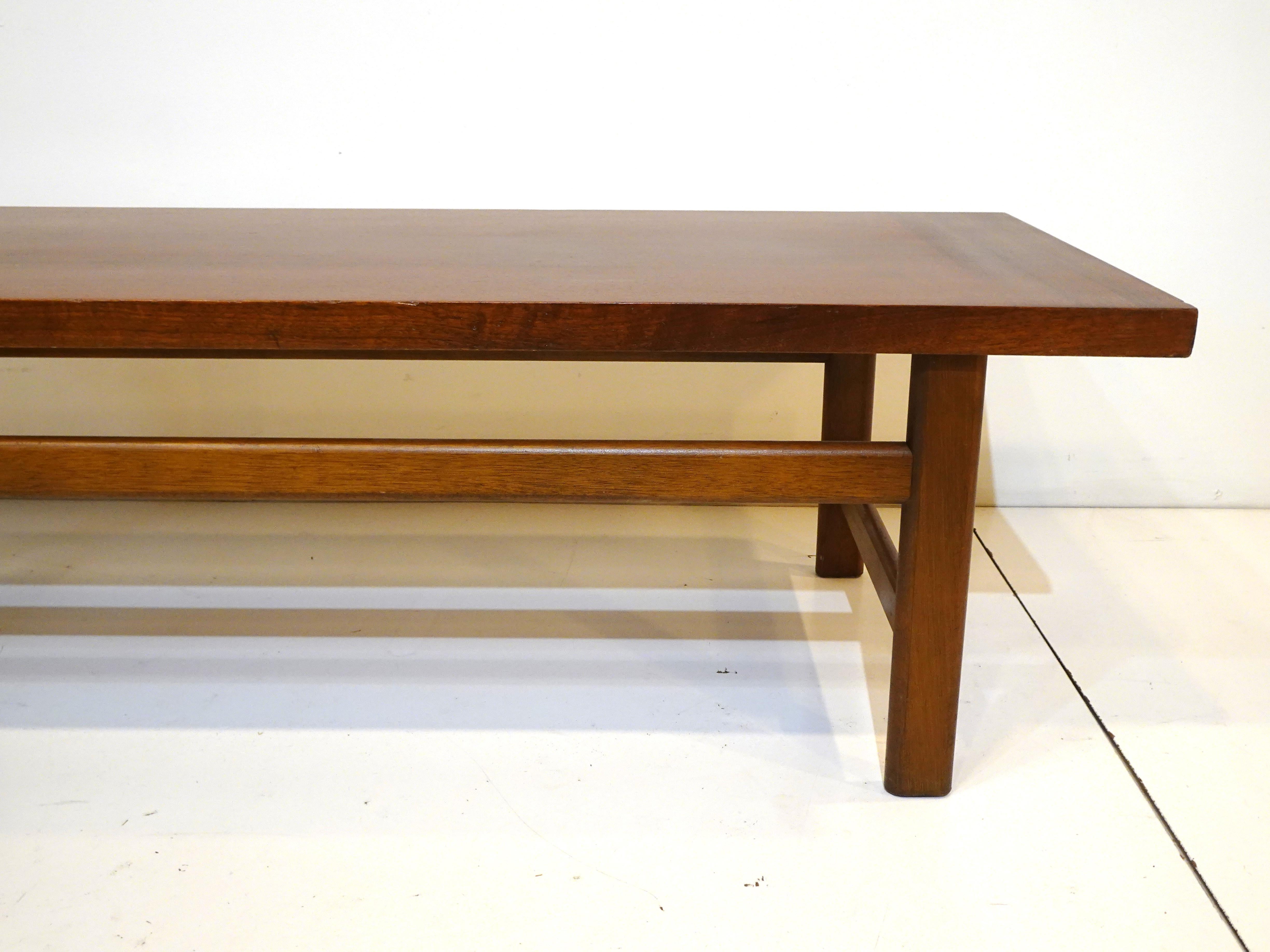 American Mid Century Walnut Coffee Table in the Style of Harvey Probber