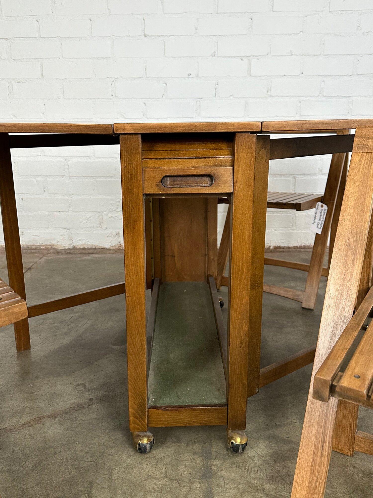 Mid Century Walnut Collapsable Table 4