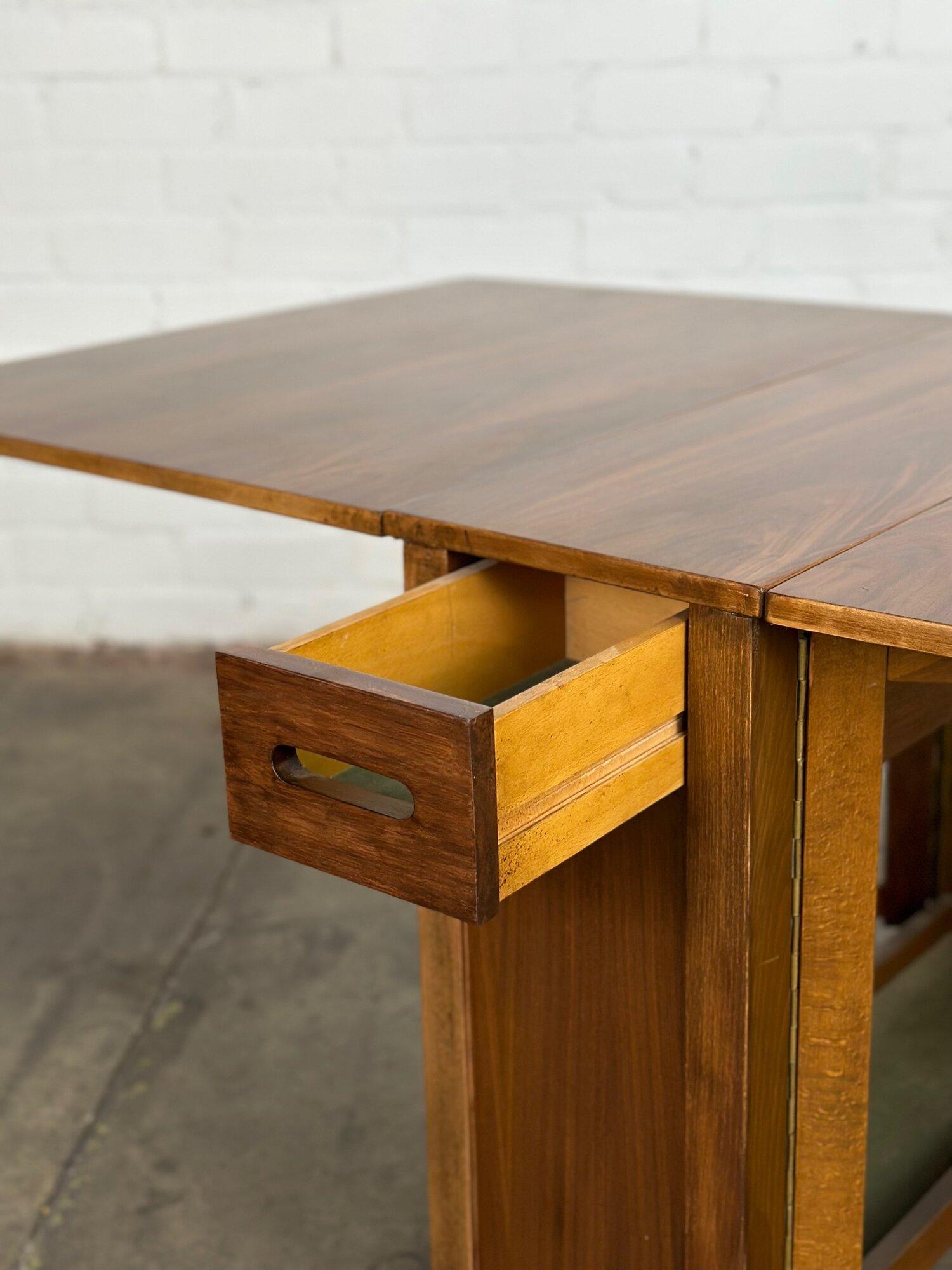 Mid-Century Modern Mid Century Walnut Collapsable Table