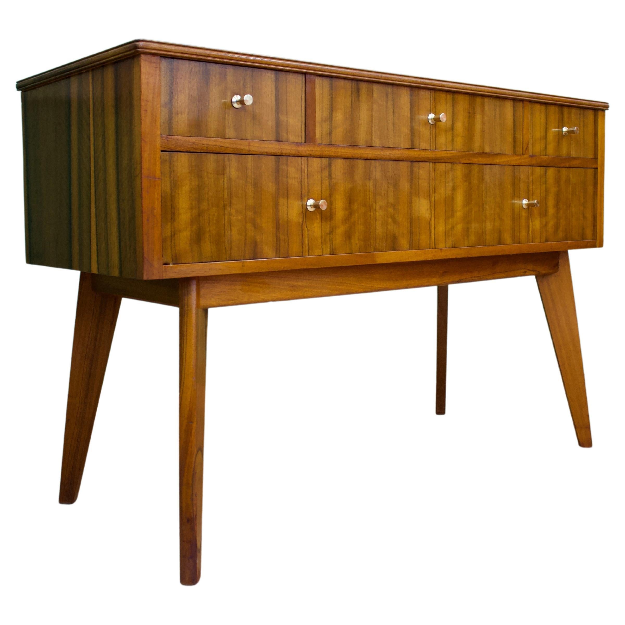 Midcentury Walnut Compact Sideboard from Morris of Glasgow, 1950s For Sale