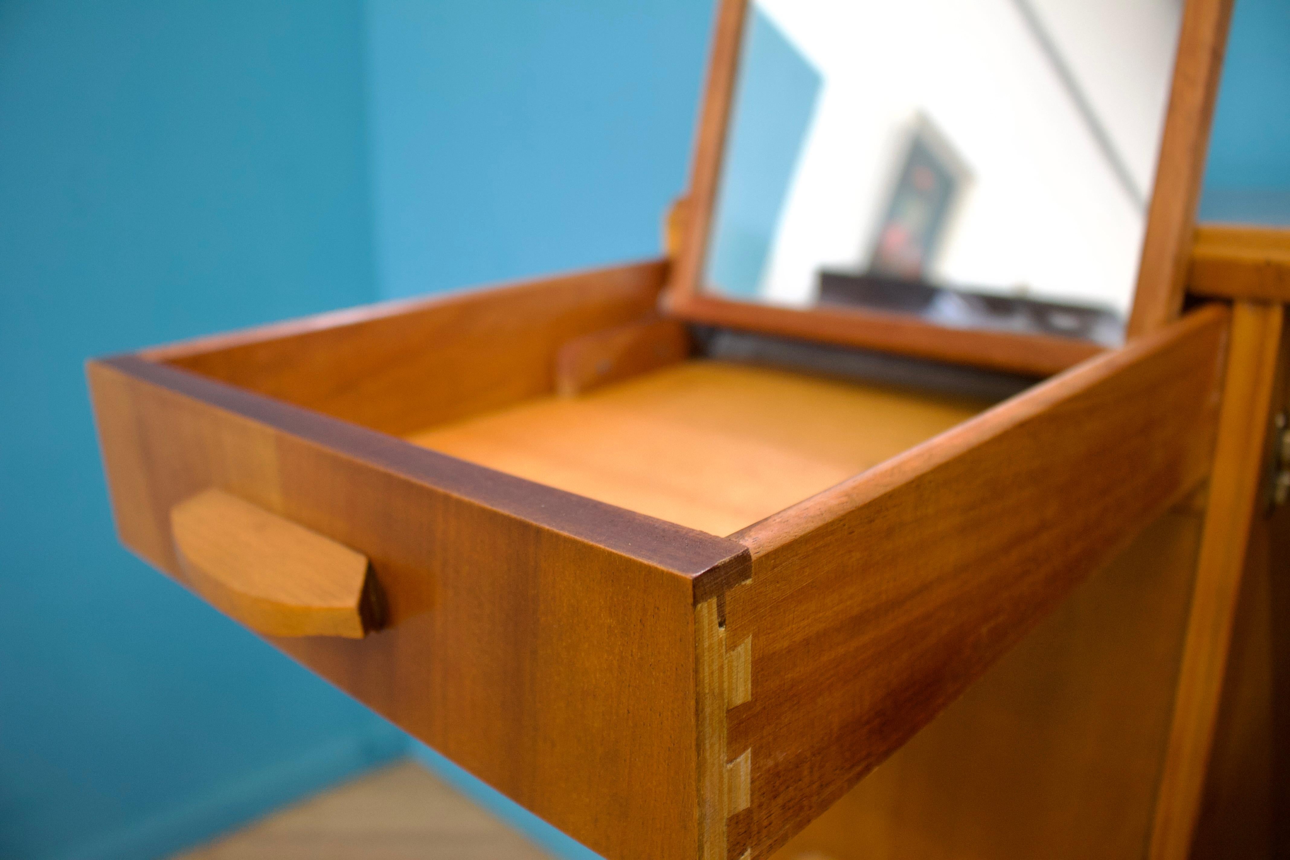 Mid Century Walnut Compact Wardrobe, 1950s 2