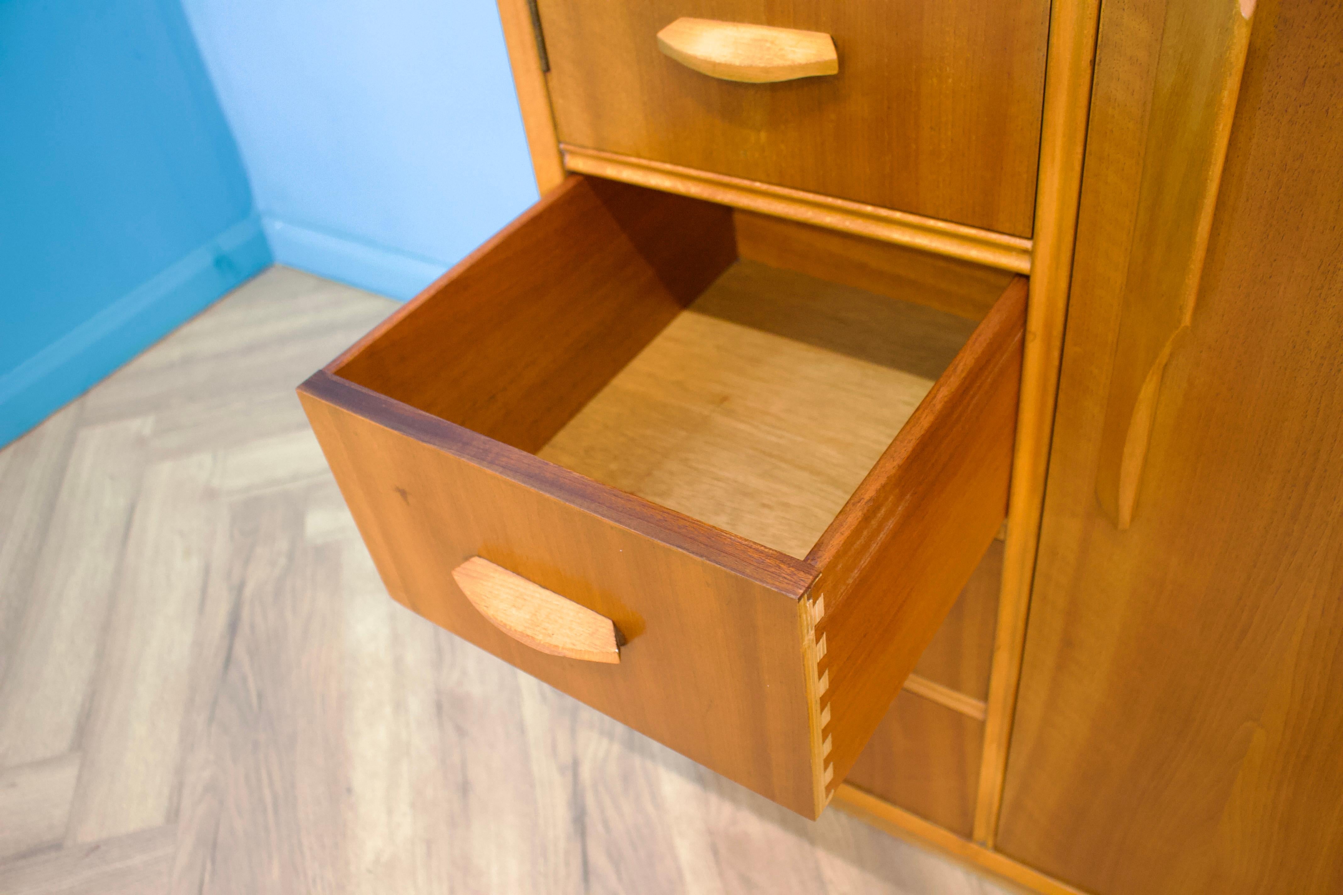 20th Century Mid Century Walnut Compact Wardrobe, 1950s