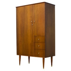 Mid-Century Walnut Compact Wardrobe from Uniflex, 1960s