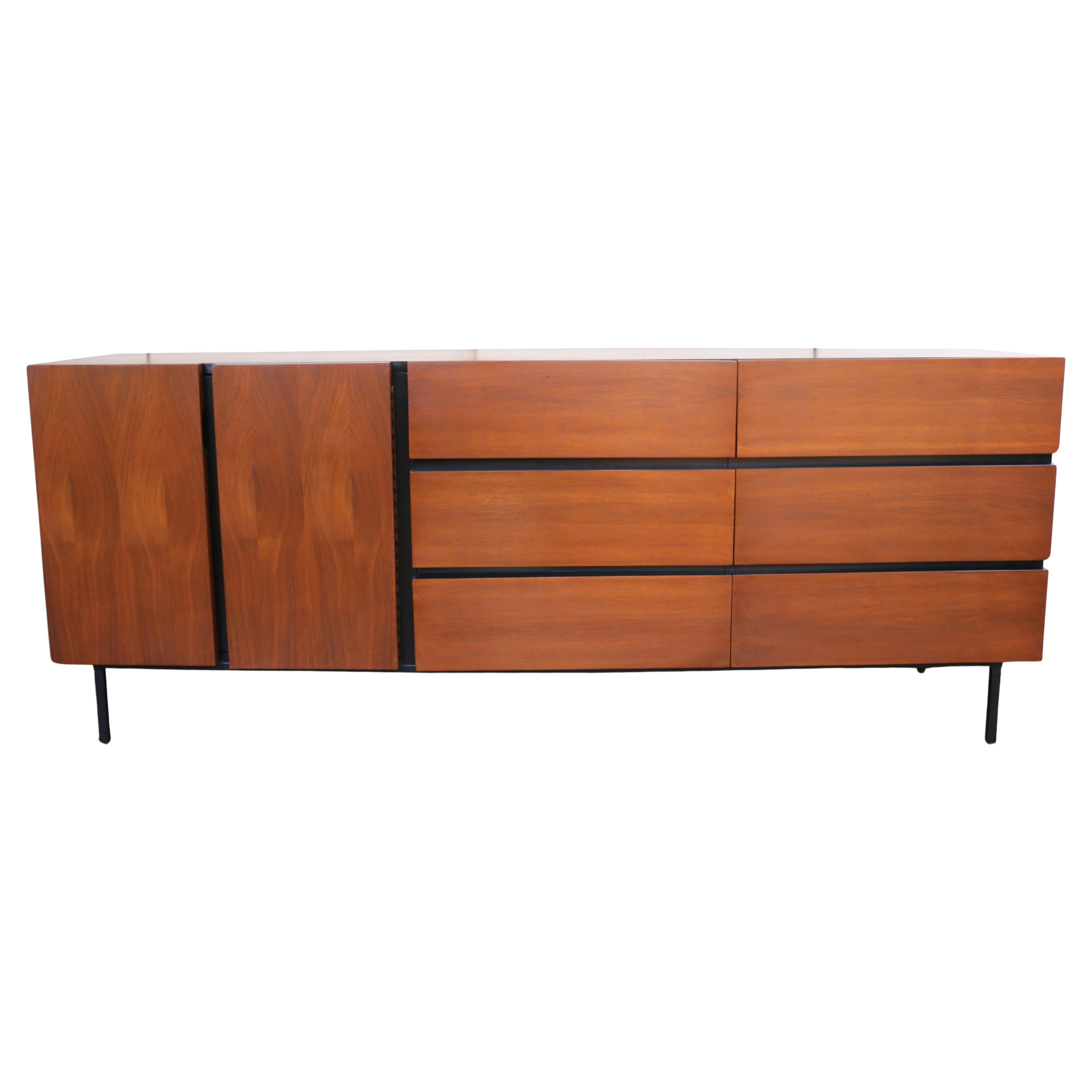 Mid-Century Walnut Credenza by American of Martinsville, 1960s For Sale