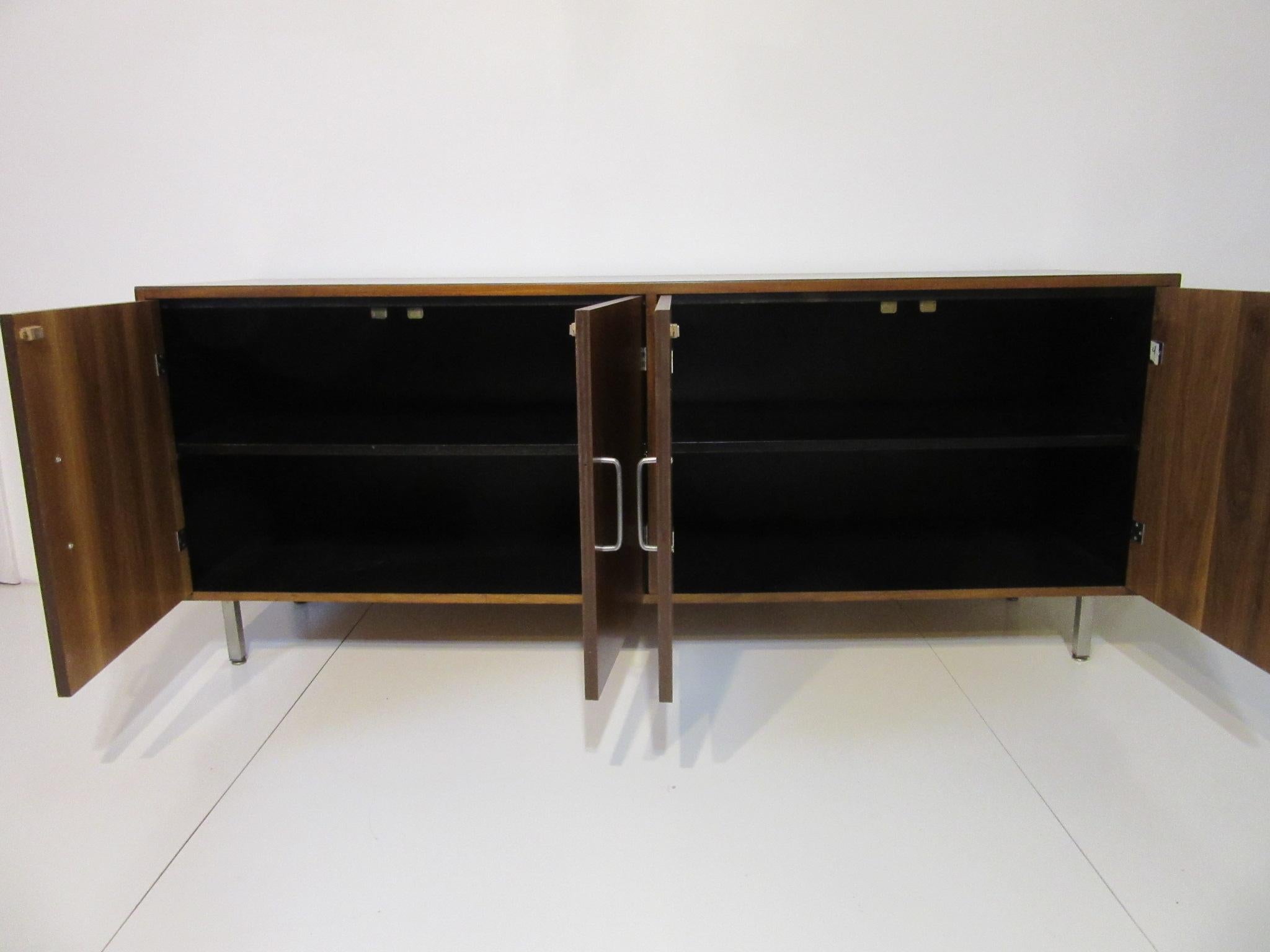20th Century Midcentury Walnut Credenza in the Style of Jens Risom