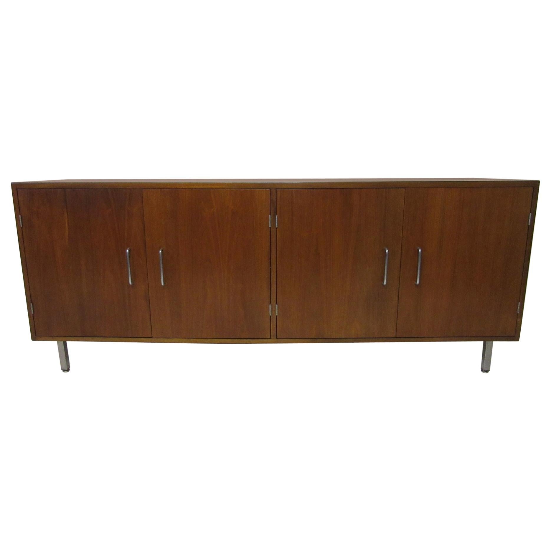 Midcentury Walnut Credenza in the Style of Jens Risom