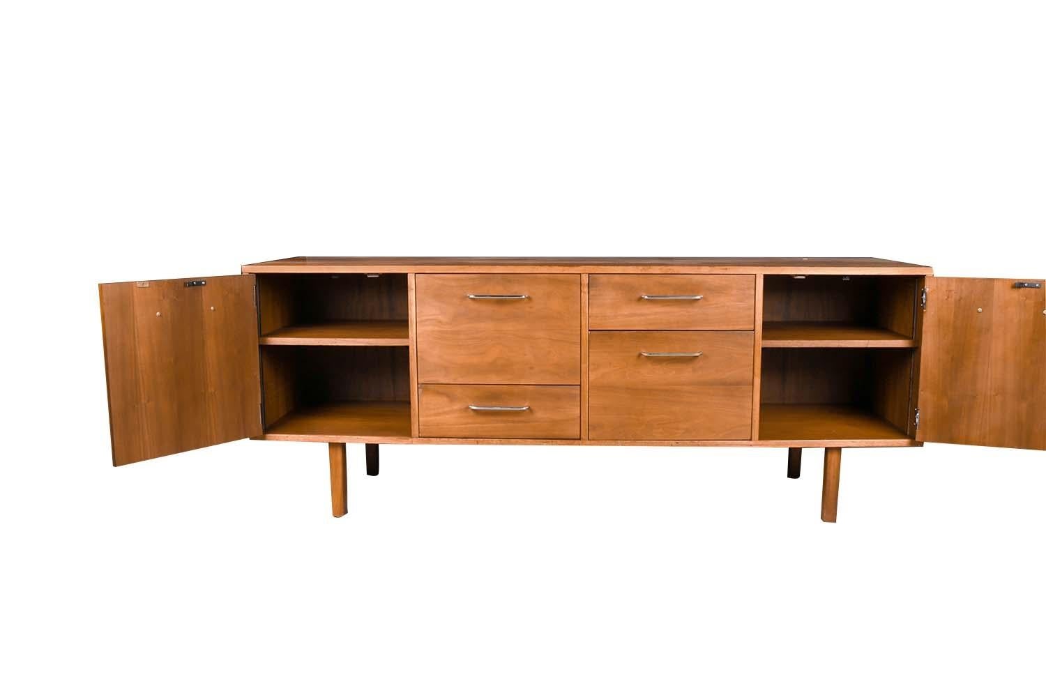 Mid-Century Modern Mid-Century Walnut Credenza Jens Risom Style B. L. Marble Furniture Company