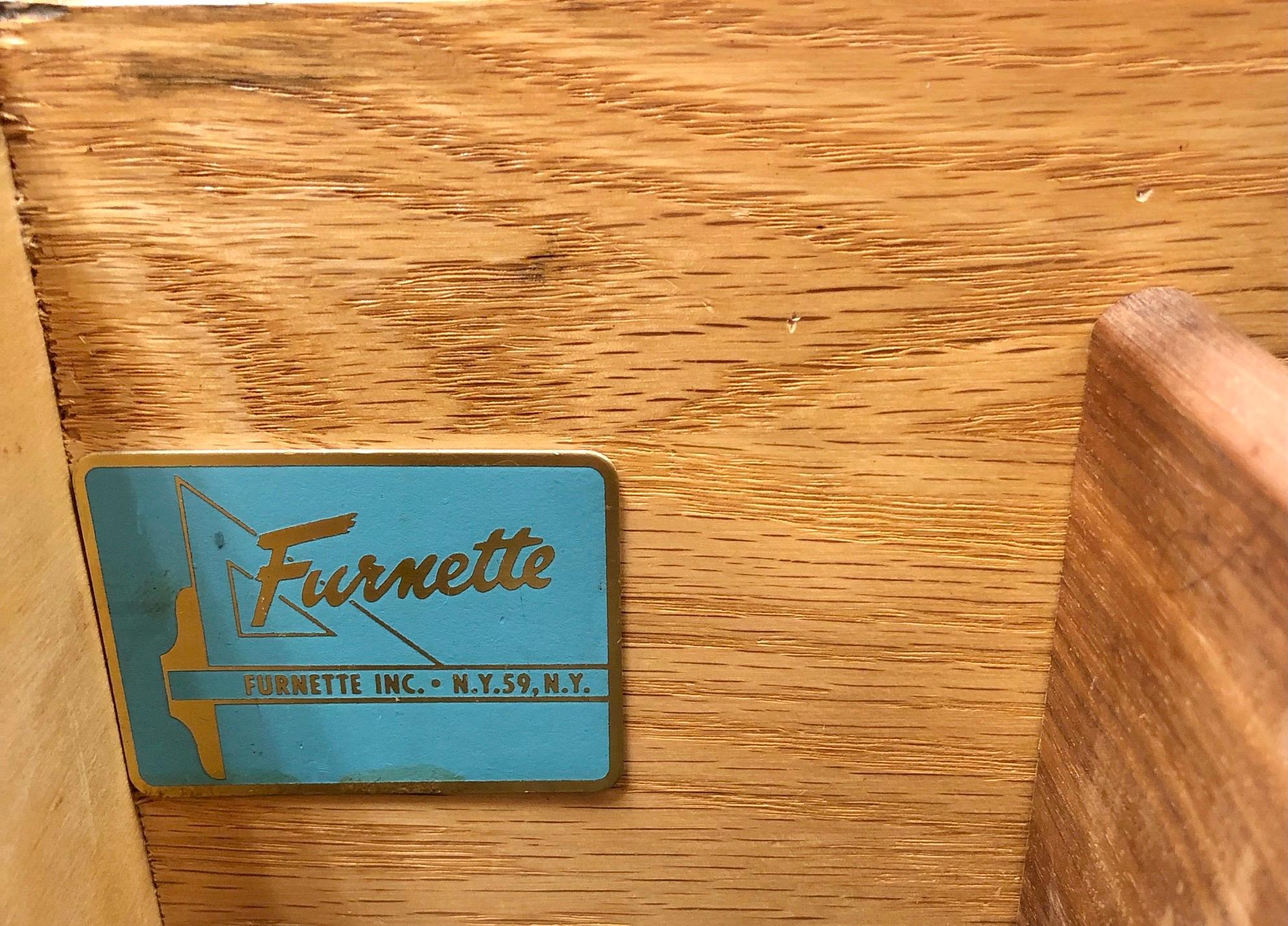 American Mid Century Walnut Credenza Sideboard Buffet Credenza Dresser with Tambour Doors