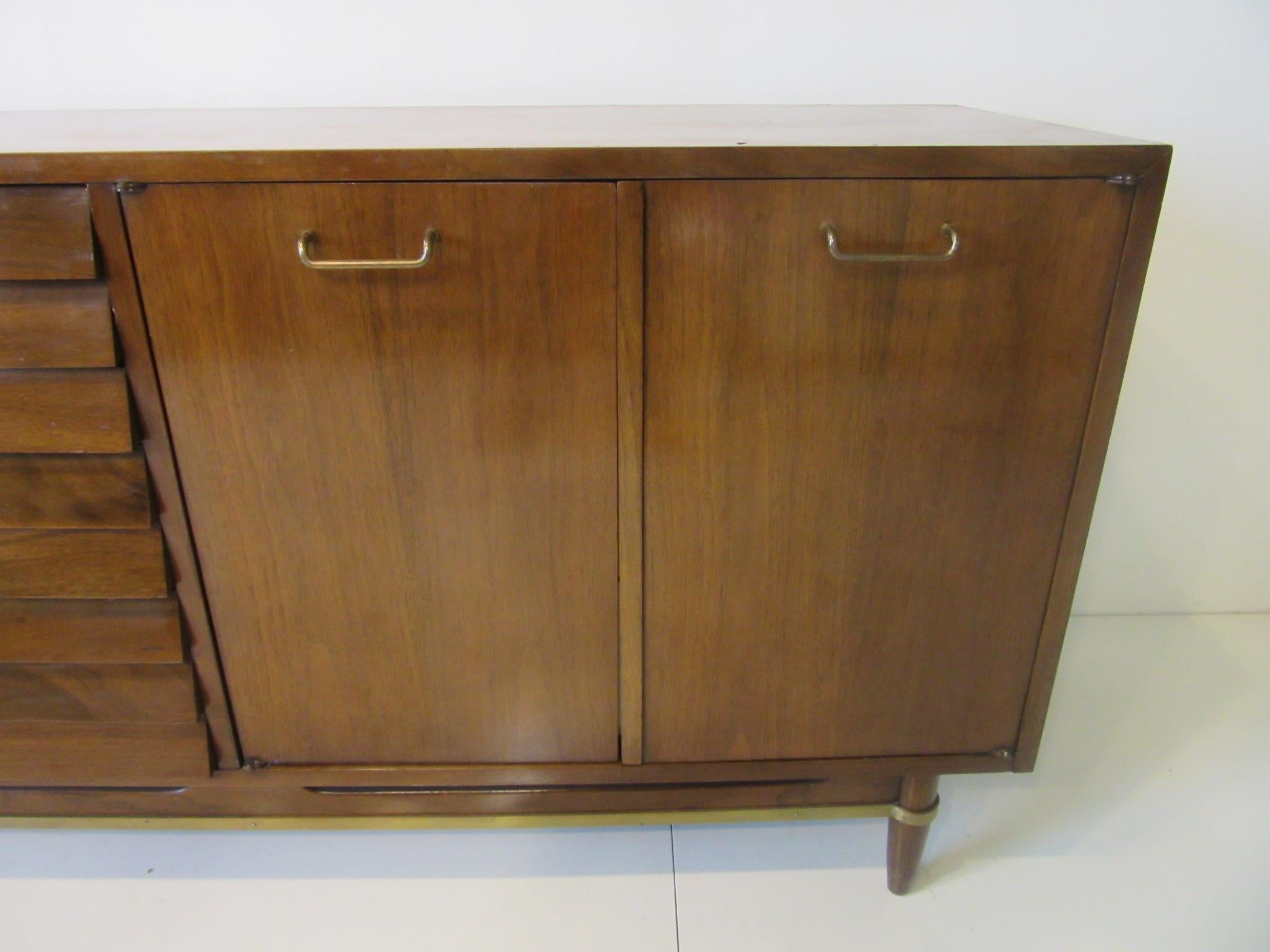 20th Century Midcentury Walnut Credenza / Sideboard by American of Martinsville