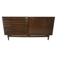 Midcentury Walnut Credenza / Sideboard by American of Martinsville