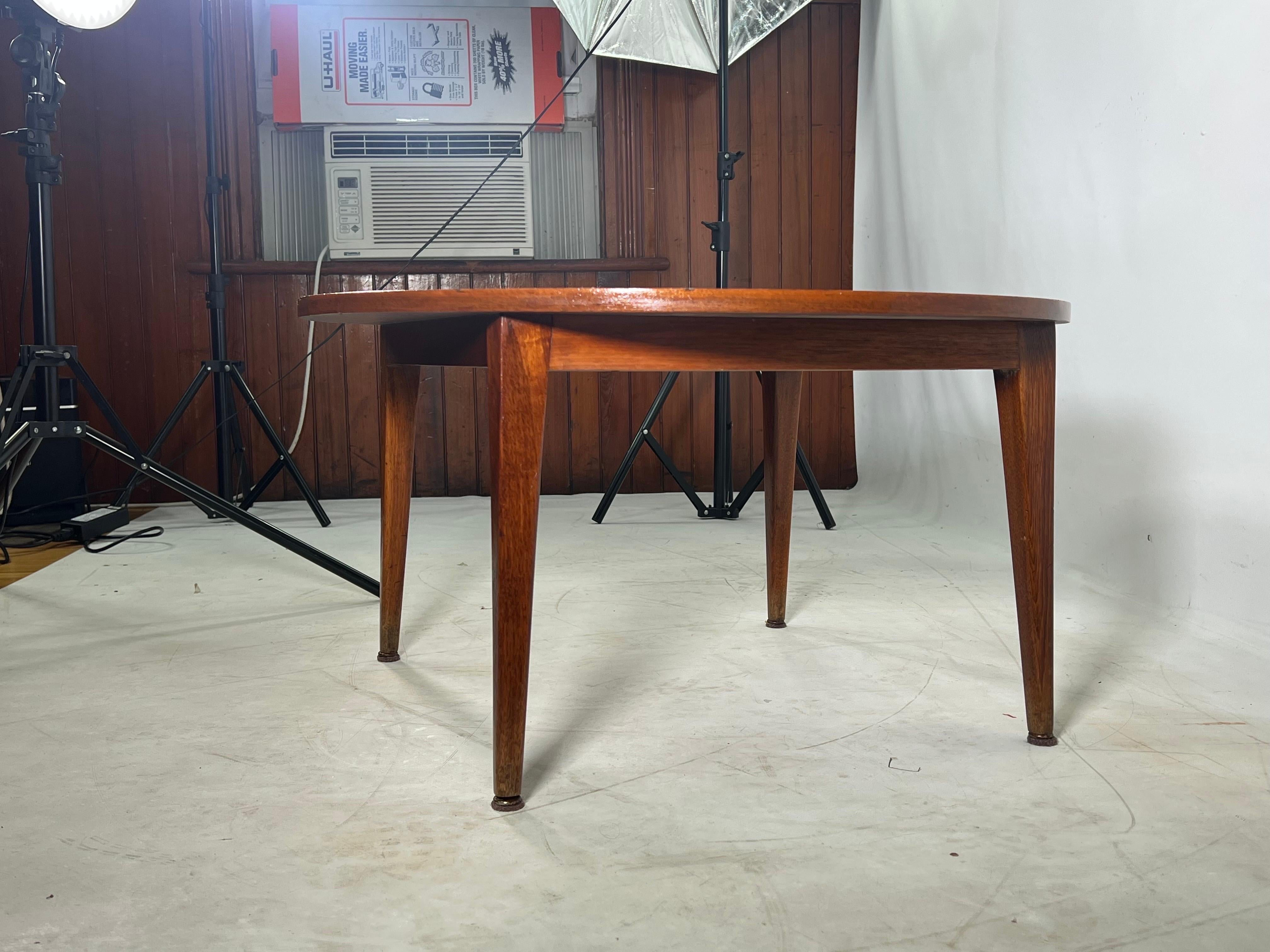Mid-Century Modern Mid-Century Walnut Danish Style Round Coffee Table For Sale