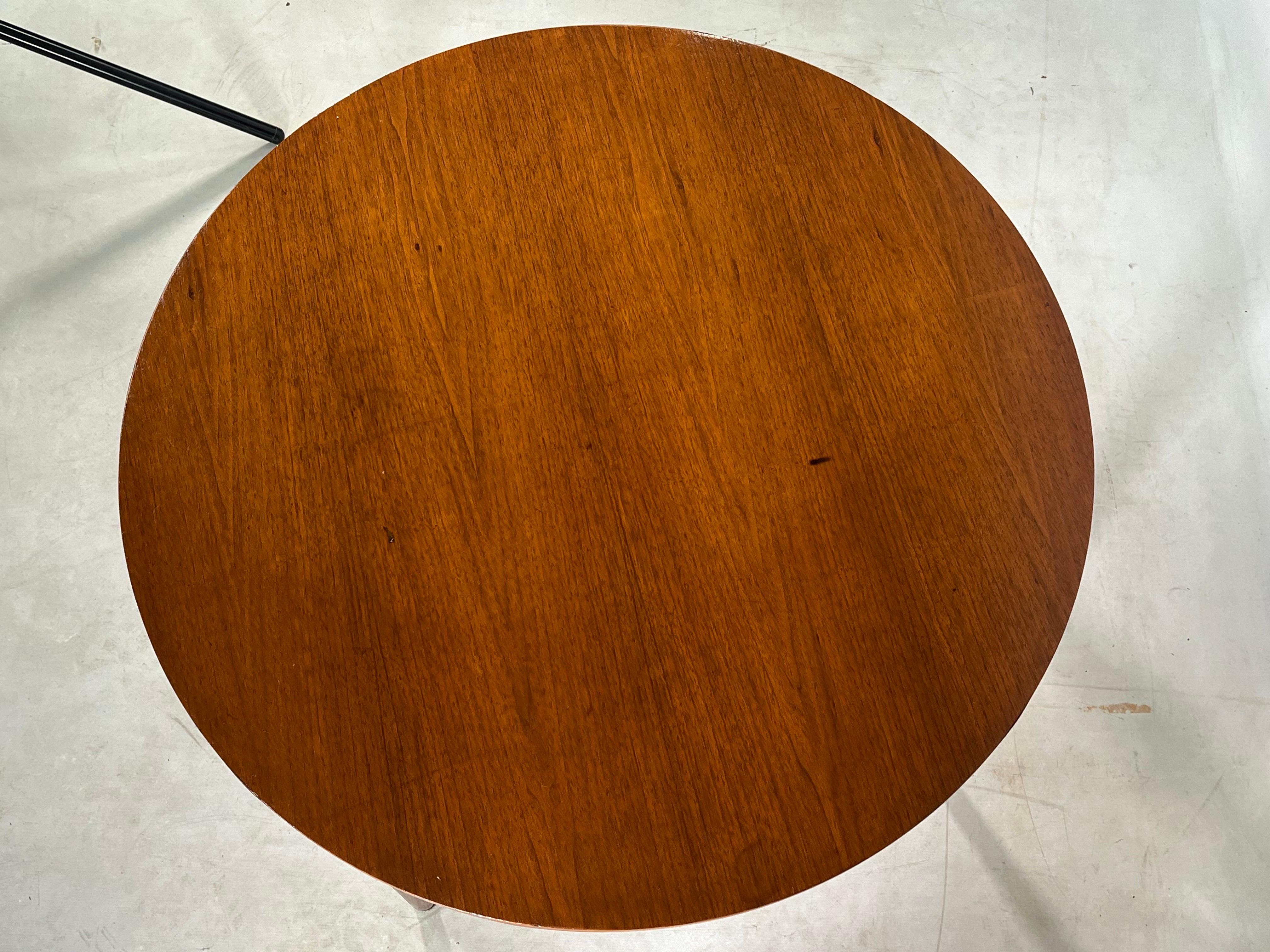 Unknown Mid-Century Walnut Danish Style Round Coffee Table For Sale