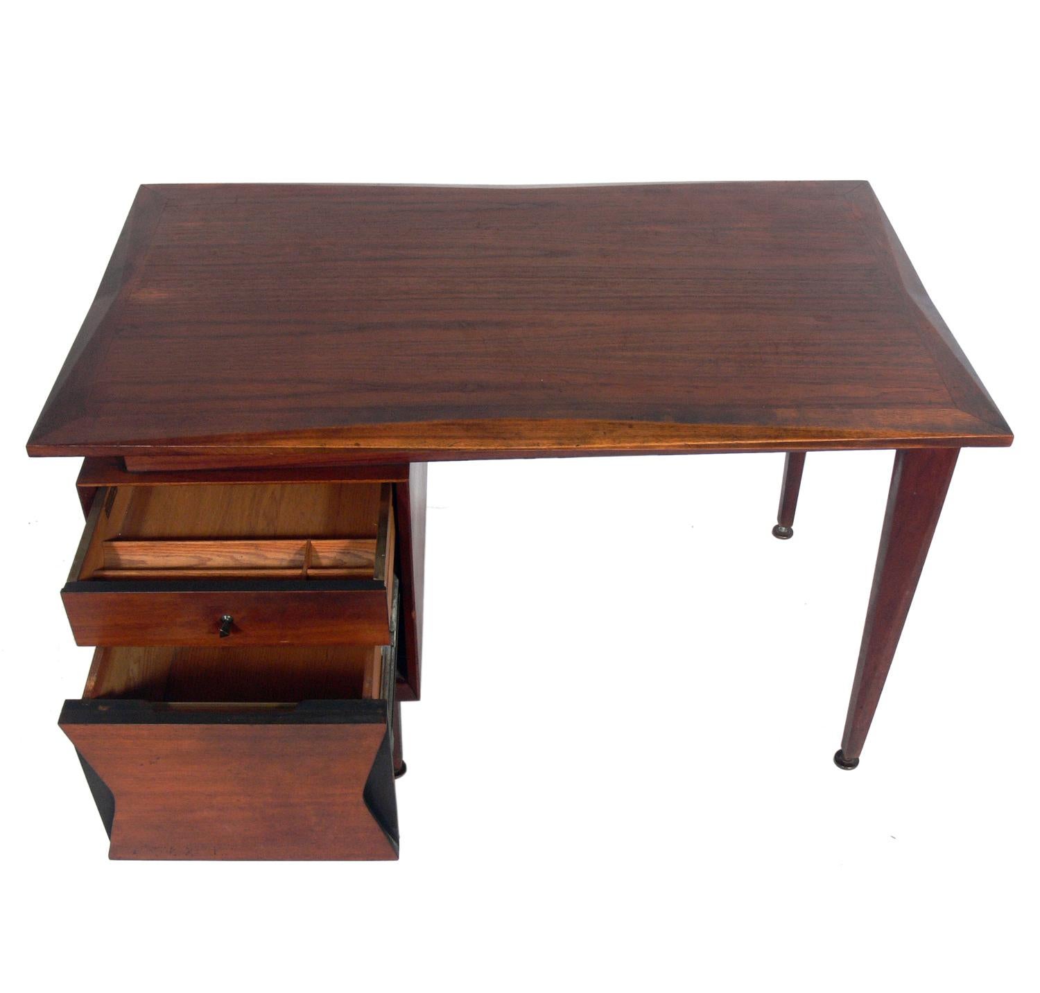 Mid-Century Modern Midcentury Walnut Desk and Chair by Marc Berge for Grosfeld House