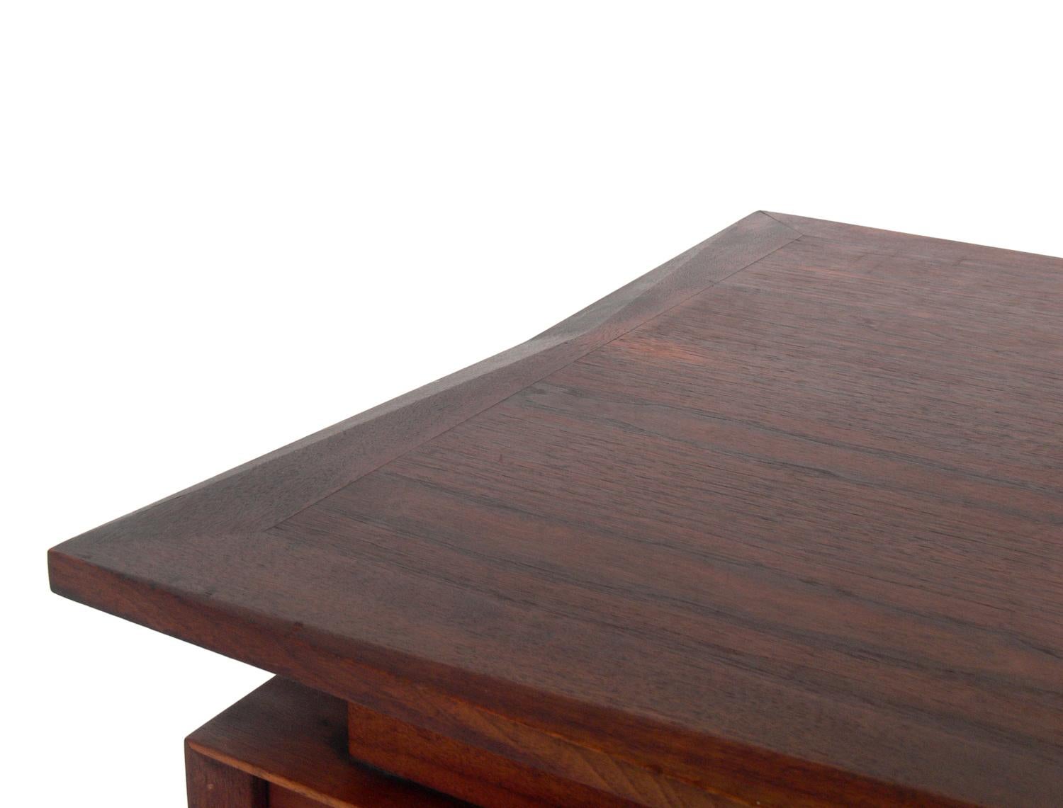 American Midcentury Walnut Desk and Chair by Marc Berge for Grosfeld House