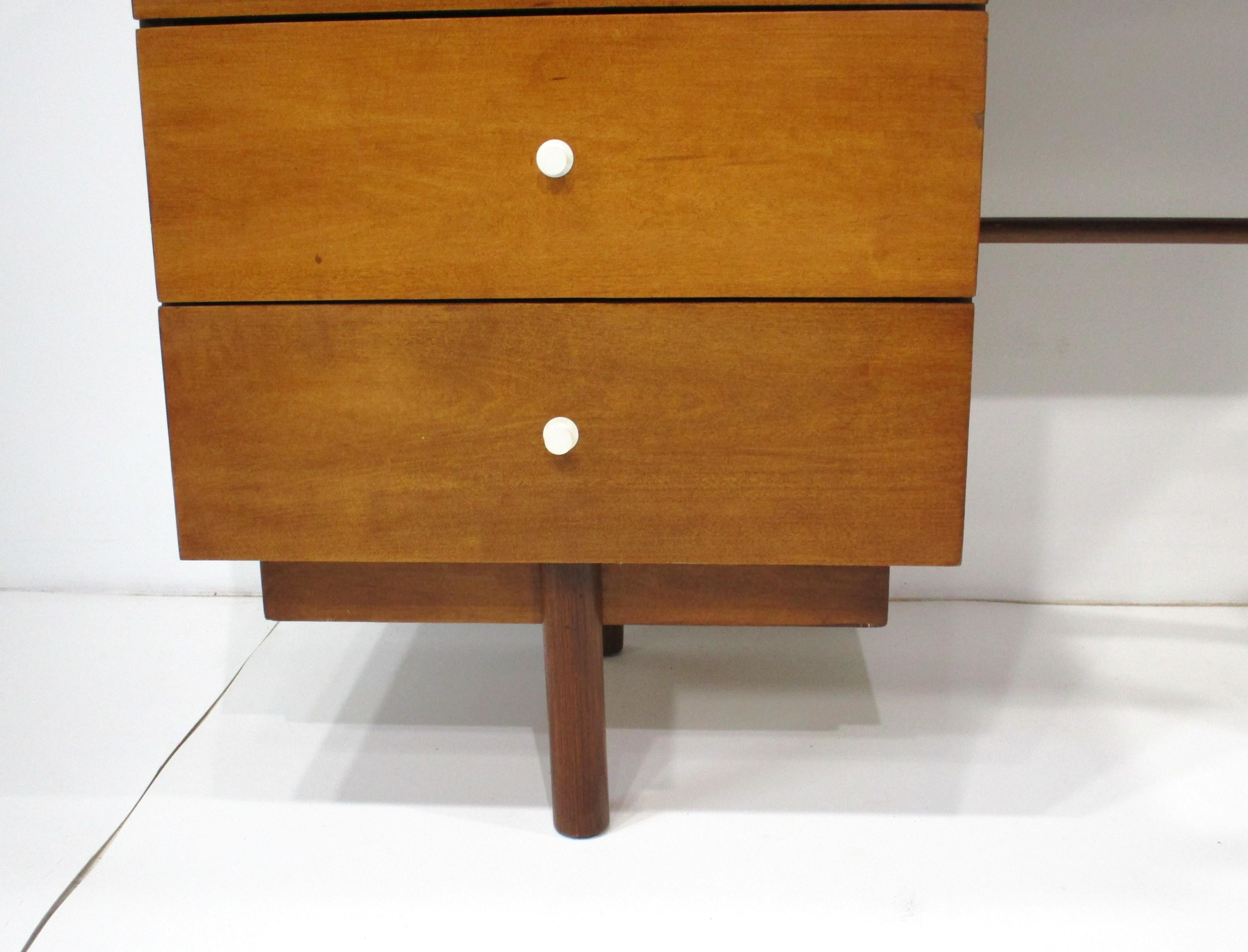 George Nelson styled Mid Century Walnut Desk by Stanley For Sale 2