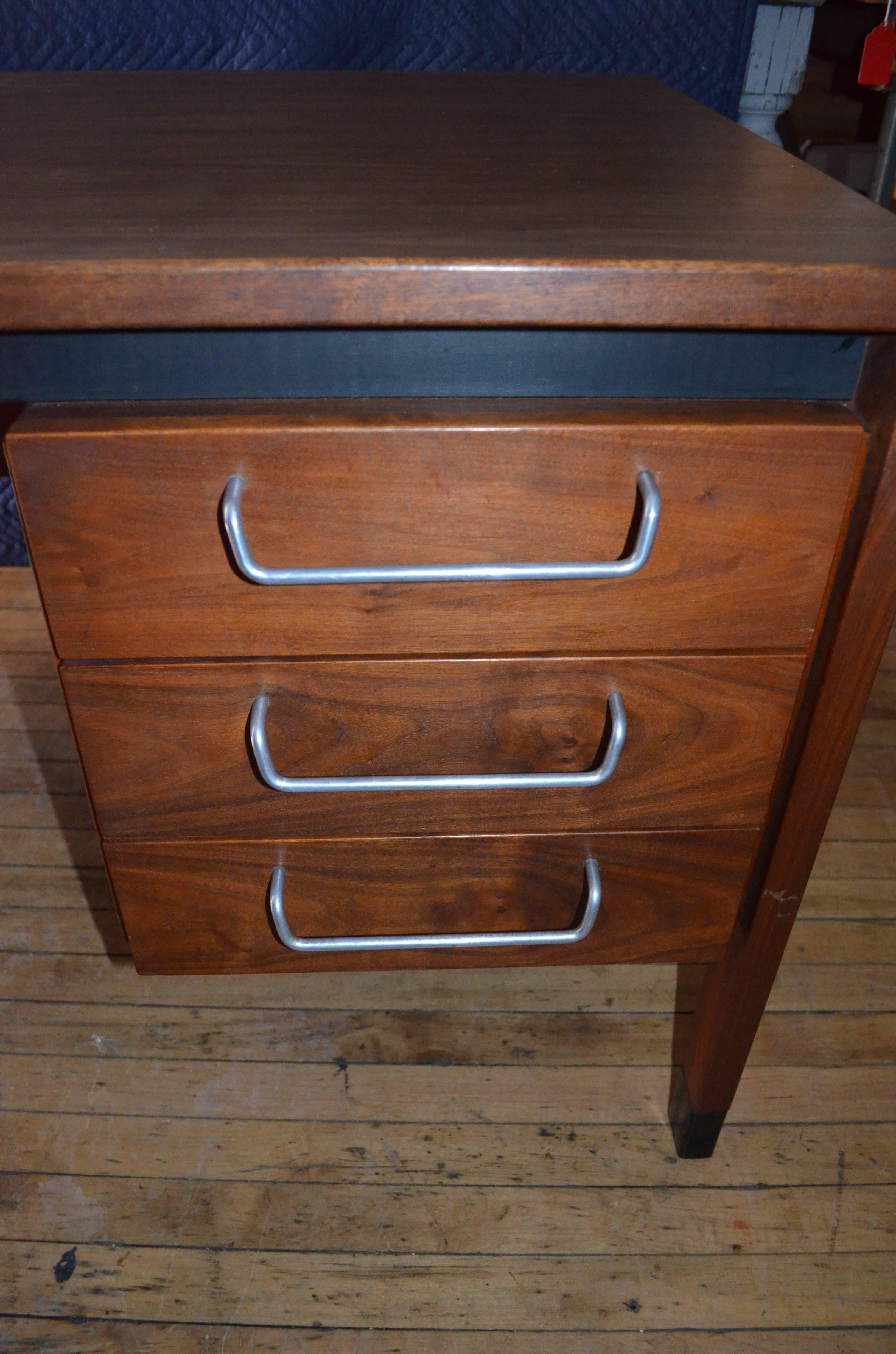 Mid-Century Modern Midcentury Walnut Desk with Formica Top Designed by Jens Risom