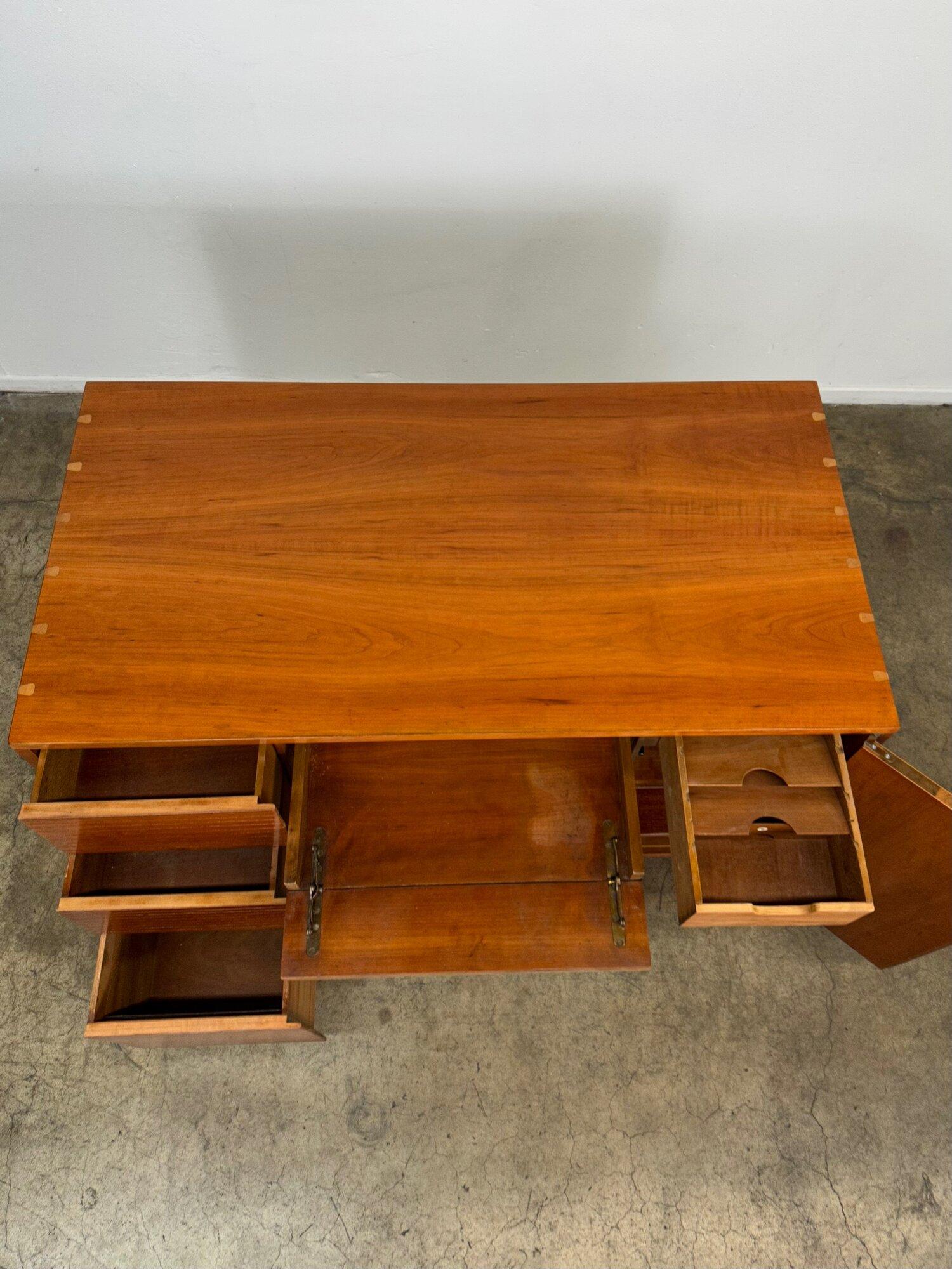 Mid Century Walnut Desk with Exposed Joinery by Henredon Heritage 5