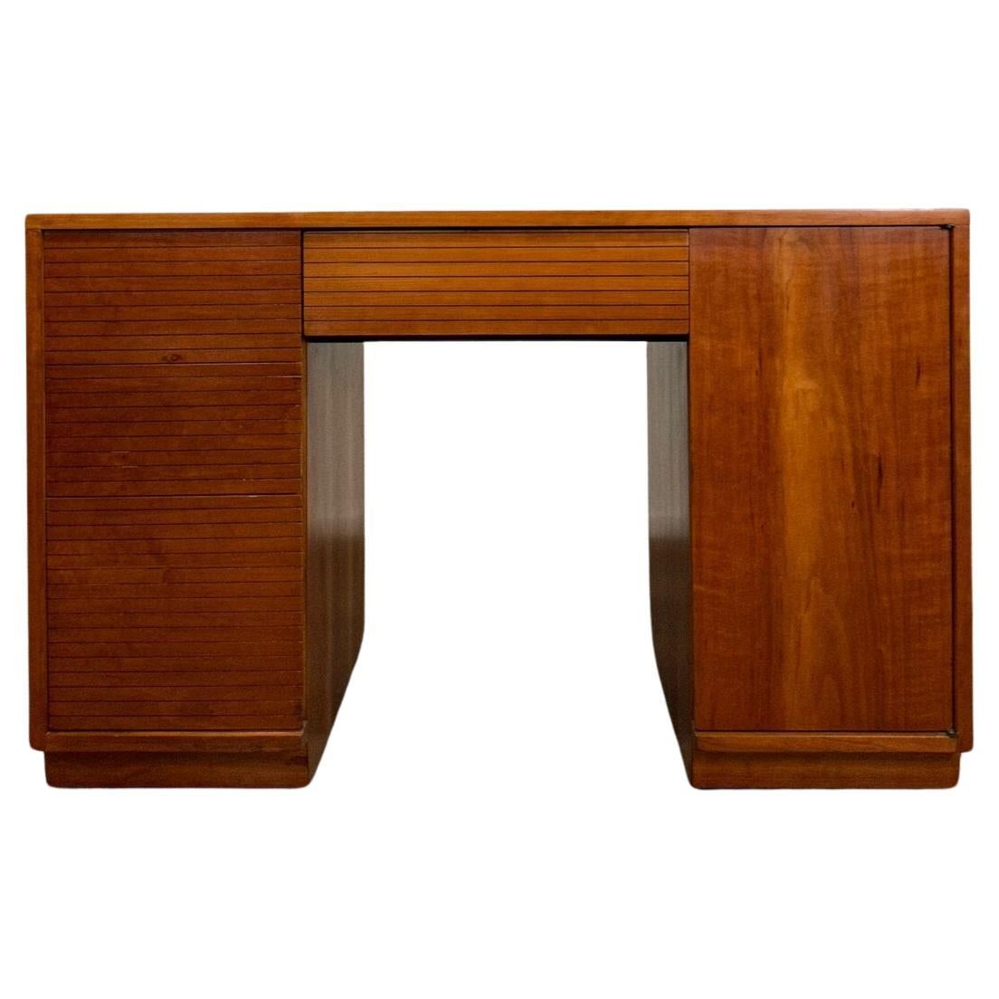 Mid Century Walnut Desk with Exposed Joinery by Henredon Heritage