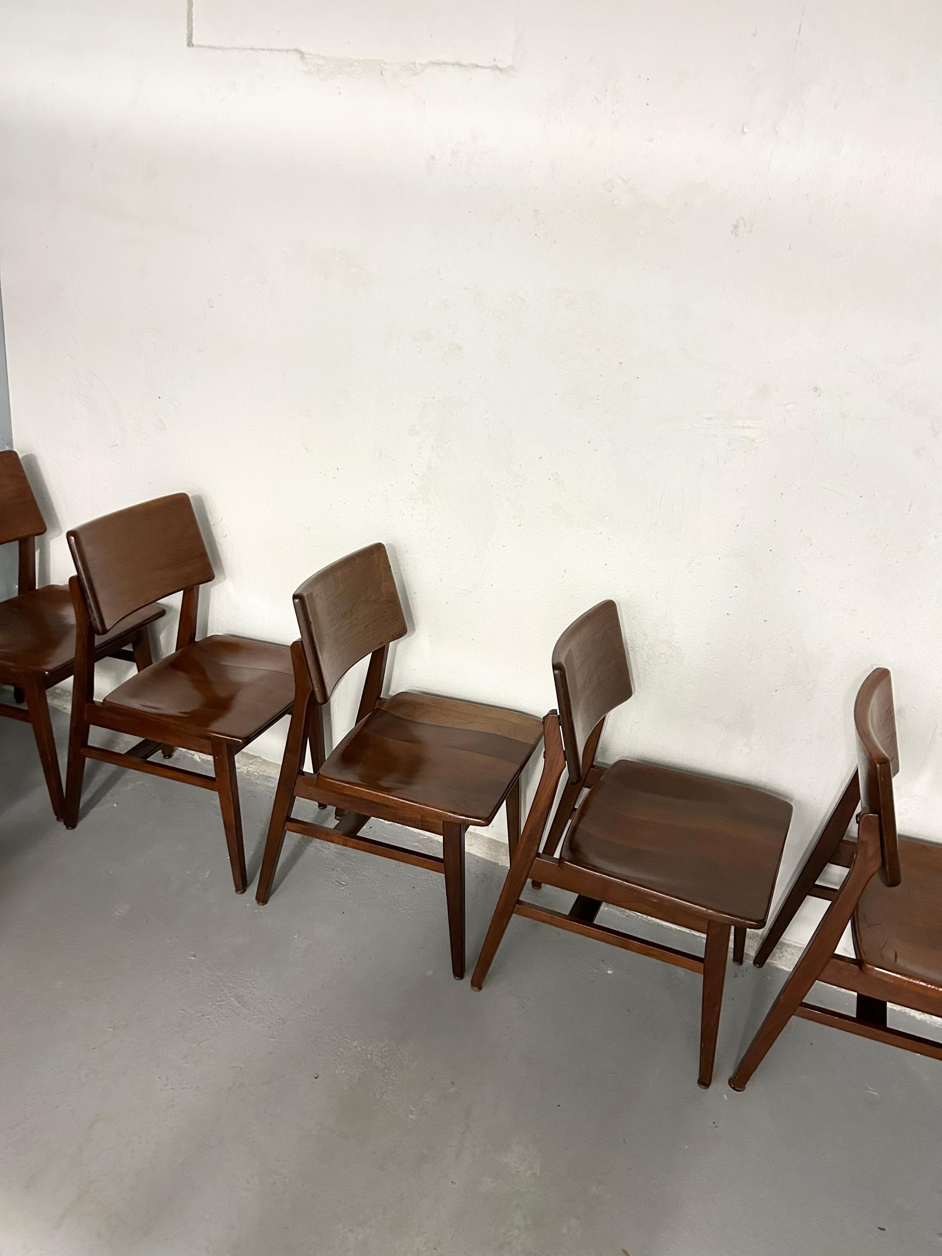 Mid-Century Modern Mid Century Walnut Dining Chairs by BL Marble Co
