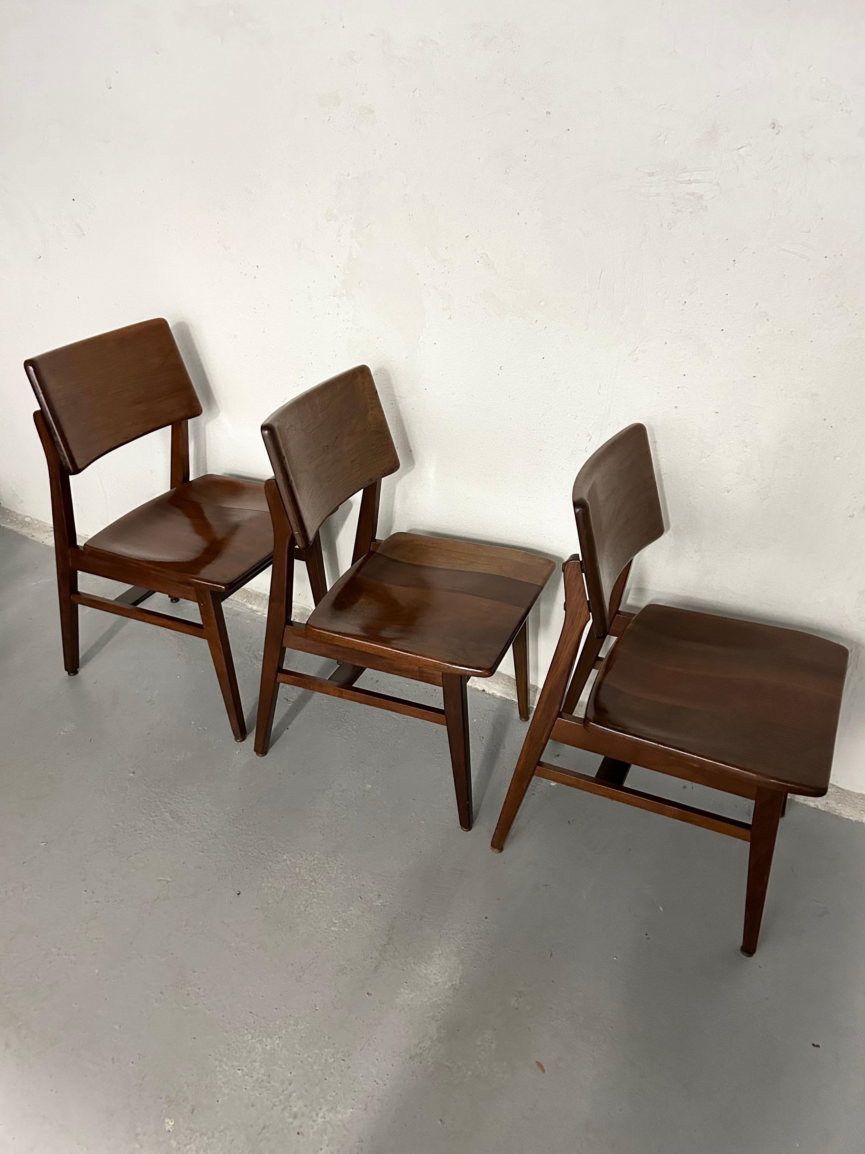 American Mid Century Walnut Dining Chairs by BL Marble Co