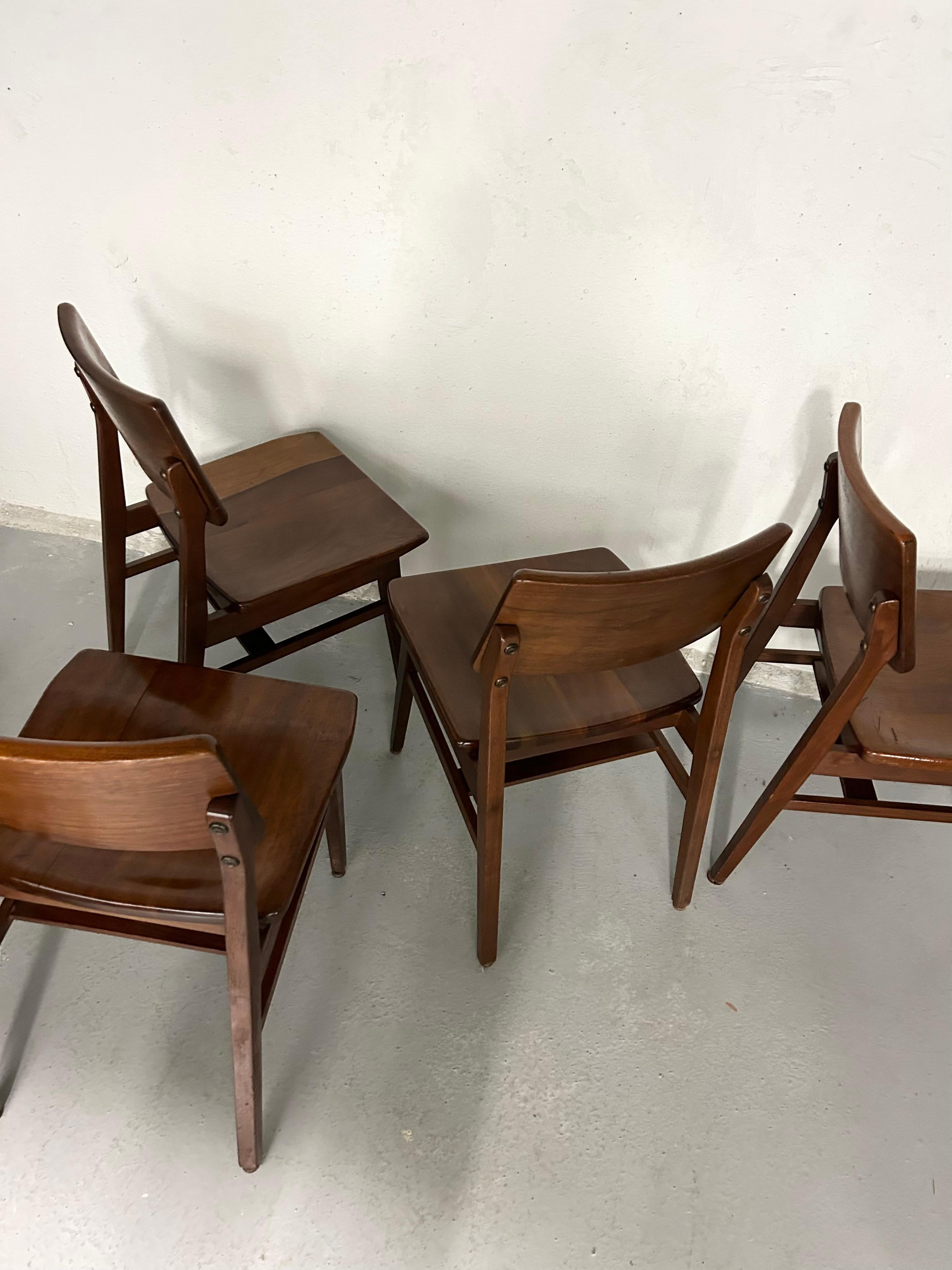 Mid Century Walnut Dining Chairs by BL Marble Co 1