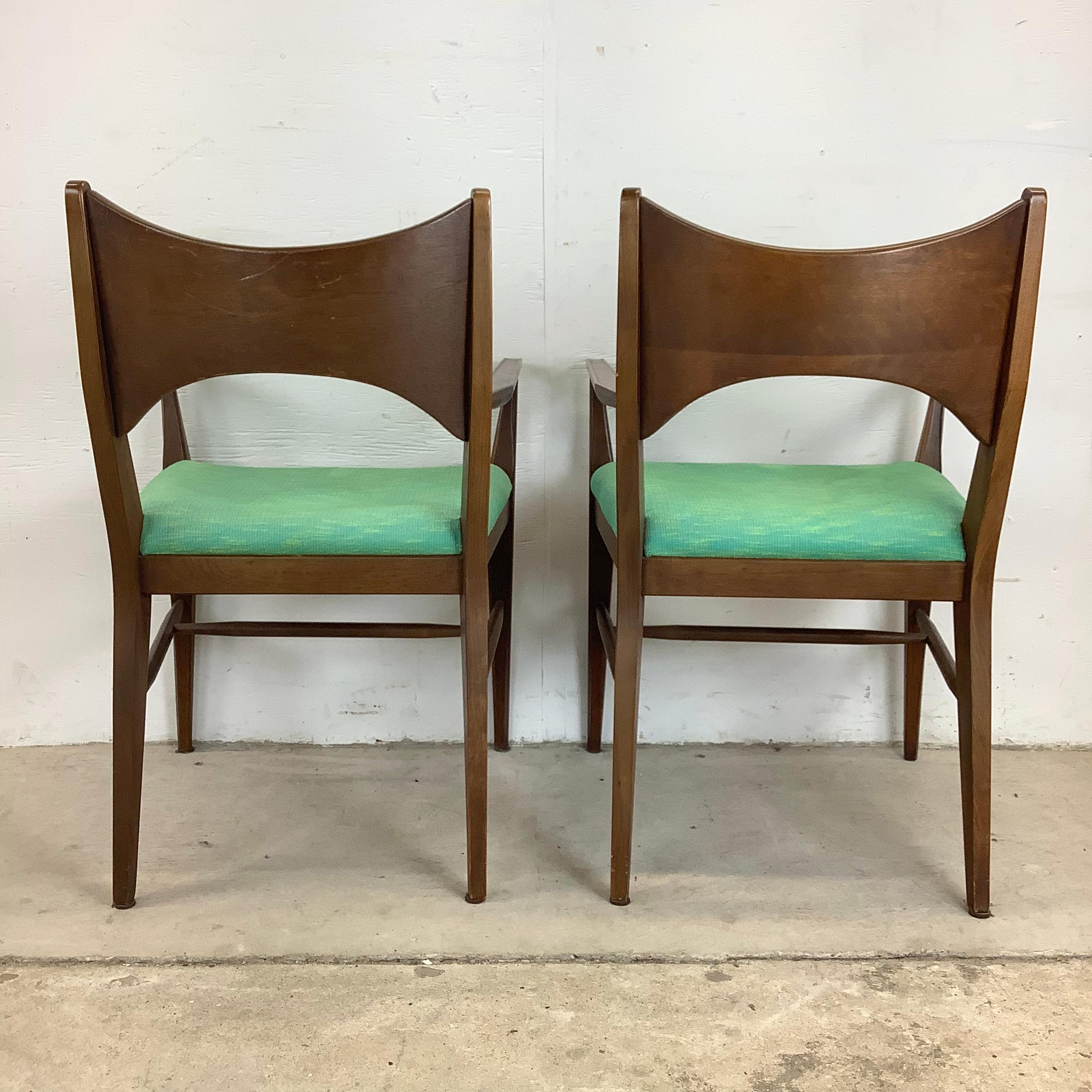 Upholstery Mid-Century Walnut Dining Chairs by Broyhill Saga- 6