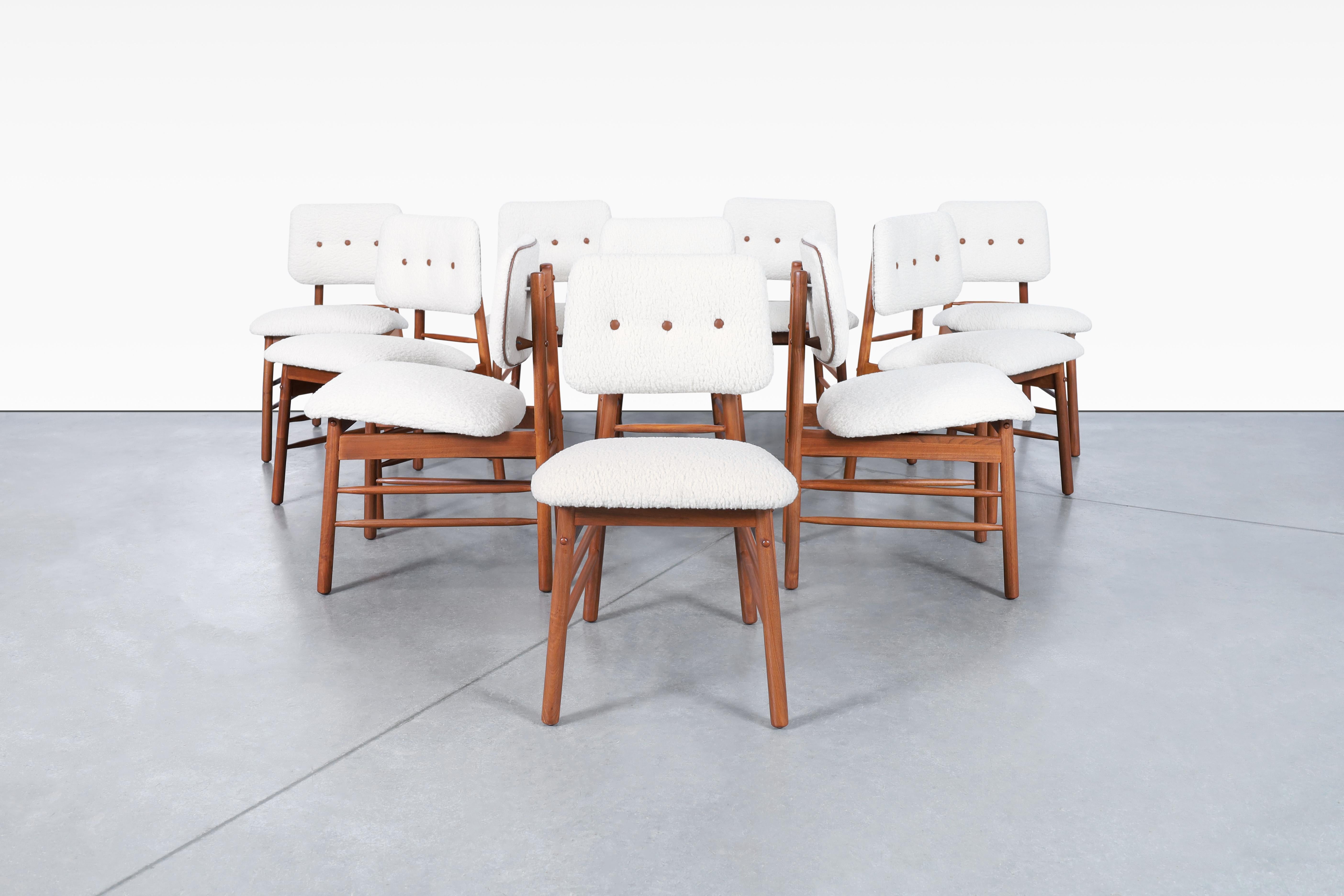 American Mid Century Walnut Dining Chairs by Greta M. Grossman for Glenn of California For Sale