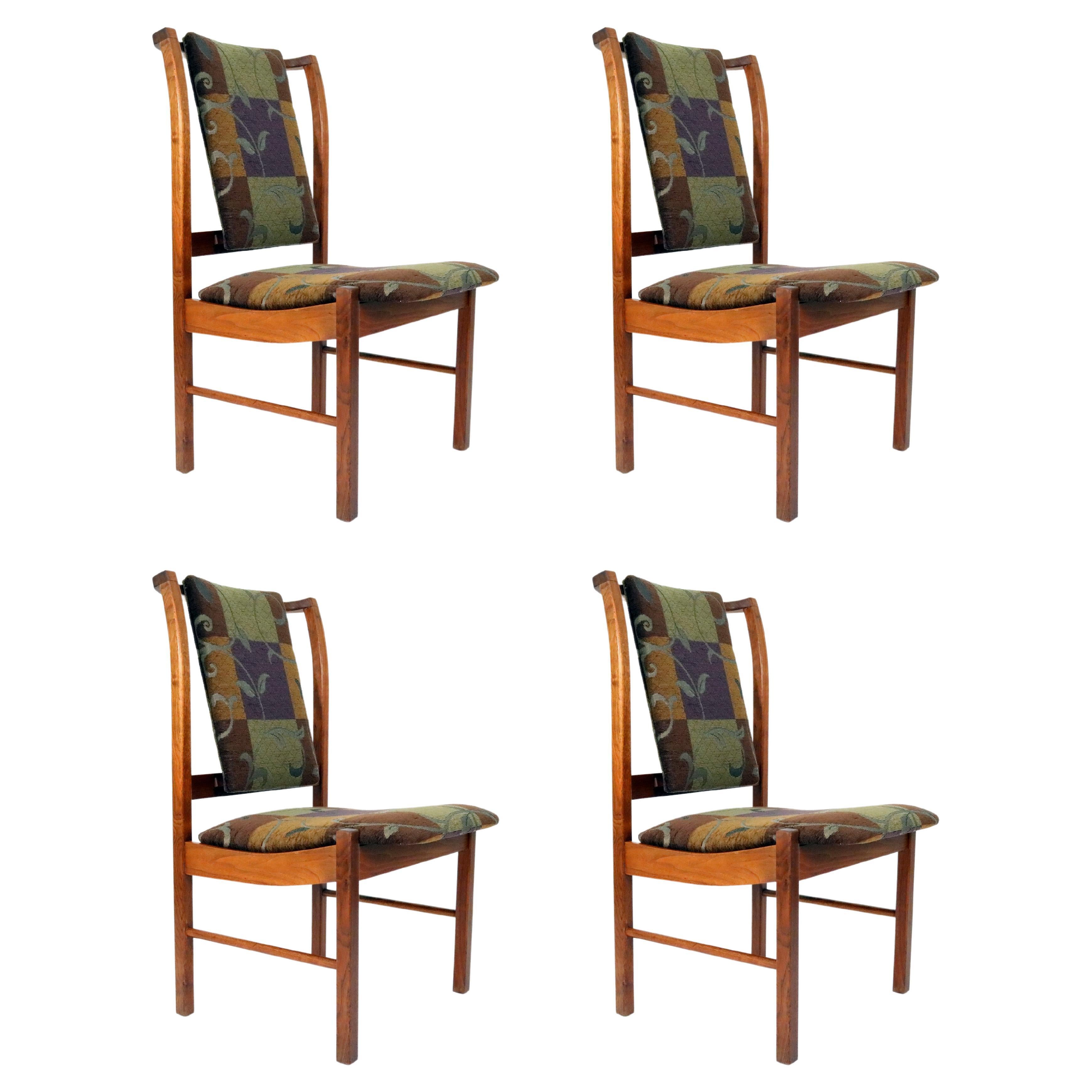 Lane Dining Chairs in Walnut, Set of 4