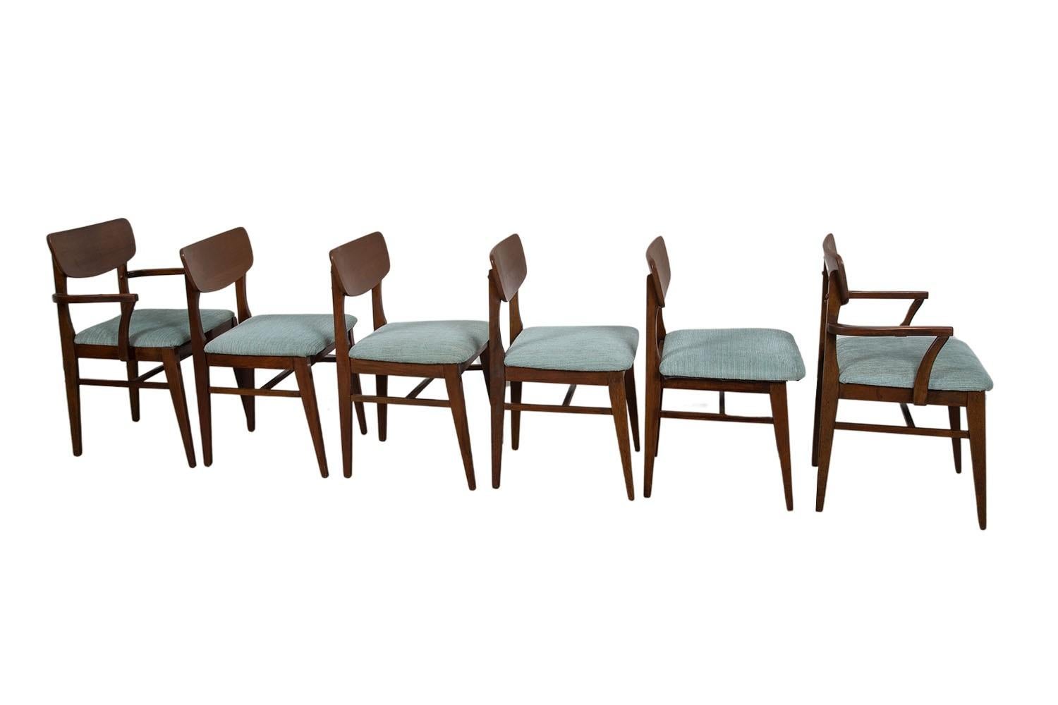 American Mid-Century Walnut Dining Chairs