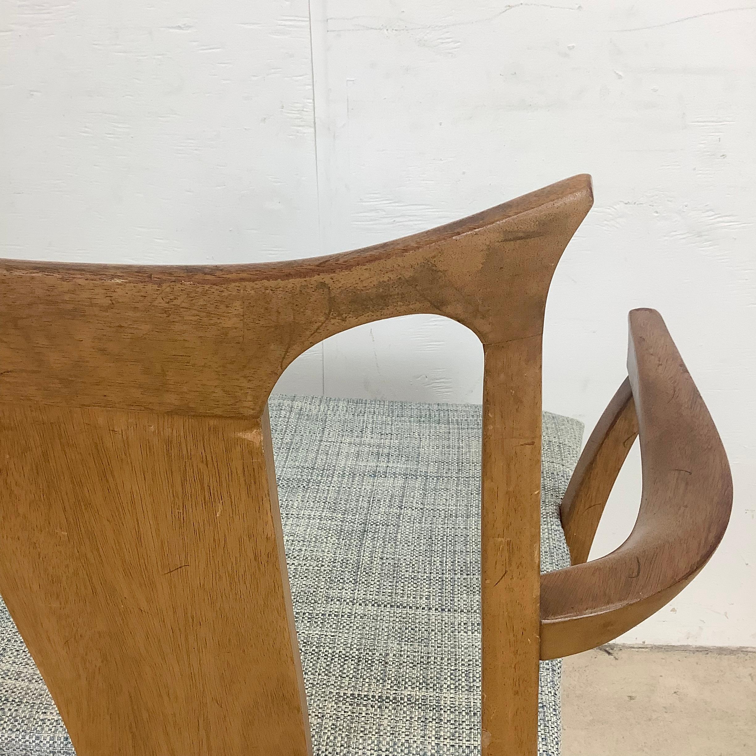 Mid-Century Walnut Dining Chairs From White Furniture- Set of Six 6